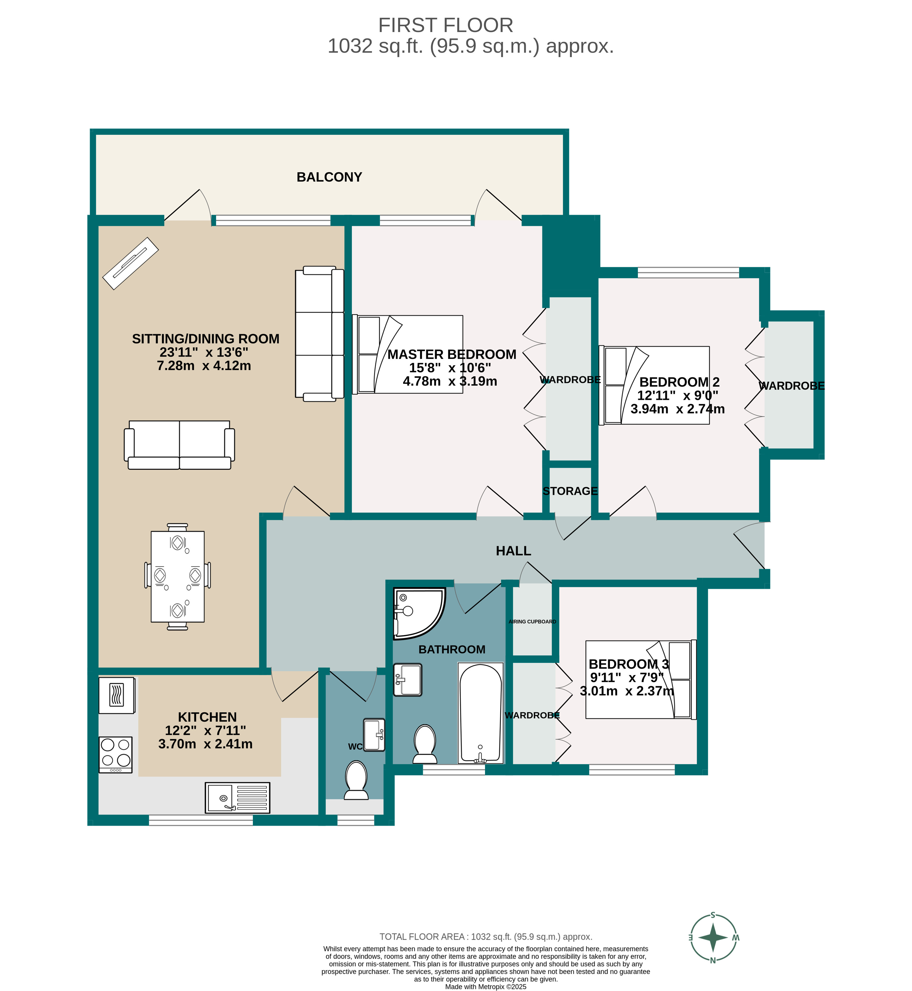 Flat 11, Martello House, 2, Western Road, Dorset floorplan