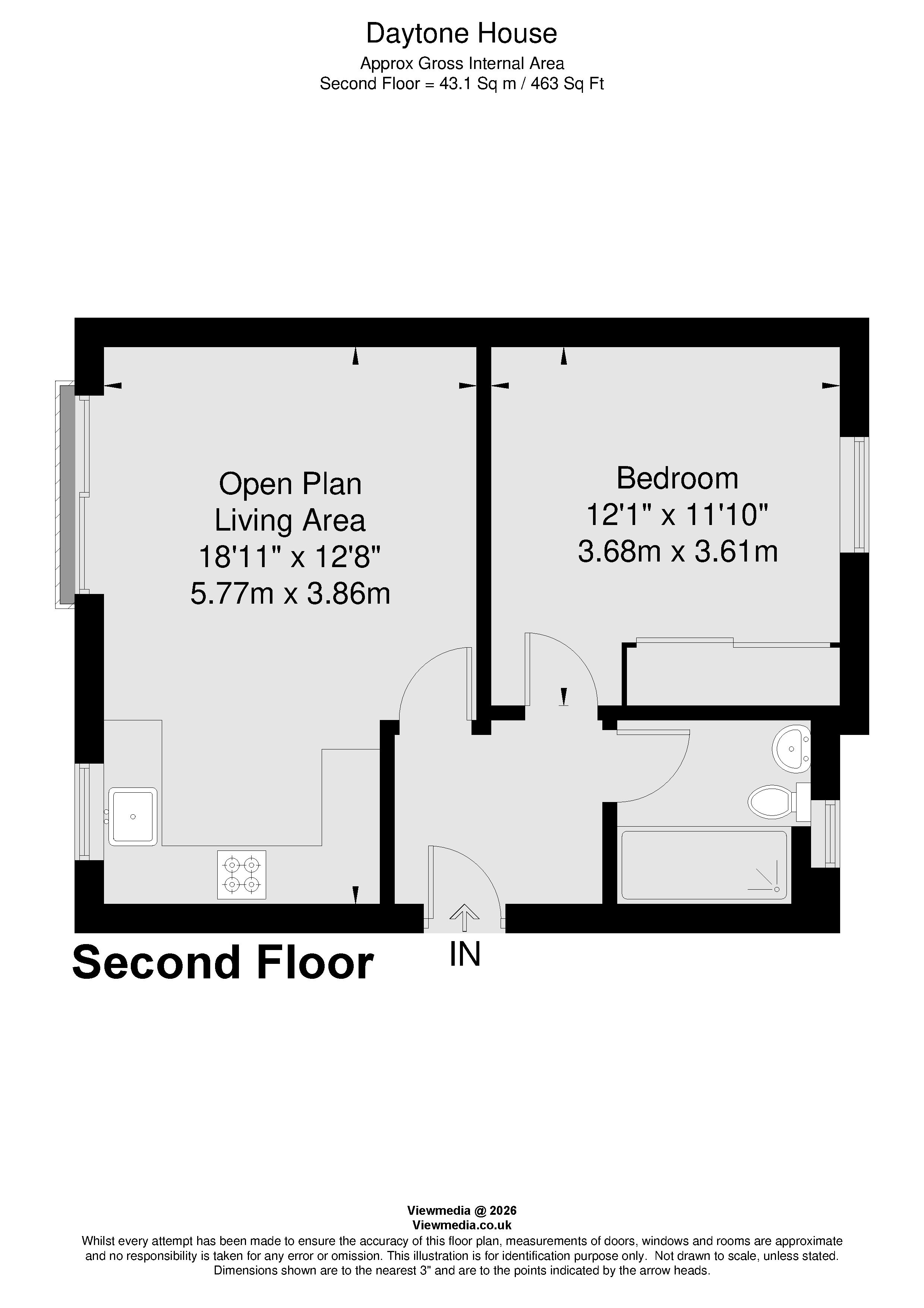 Flat 9, Daytone House, 1A, Crescent Road, Wimbledon floorplan