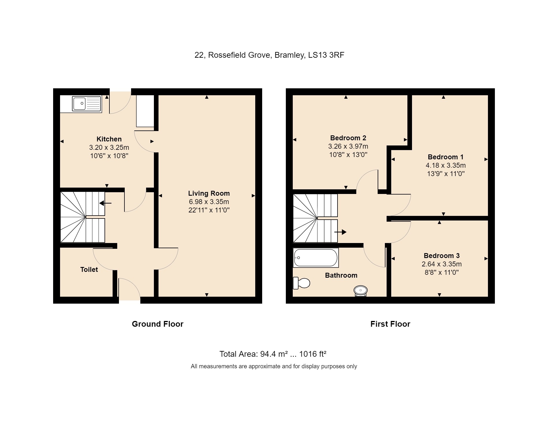 Rossefield Grove, Bramley, Leeds LS13, 3 bedroom terraced house for