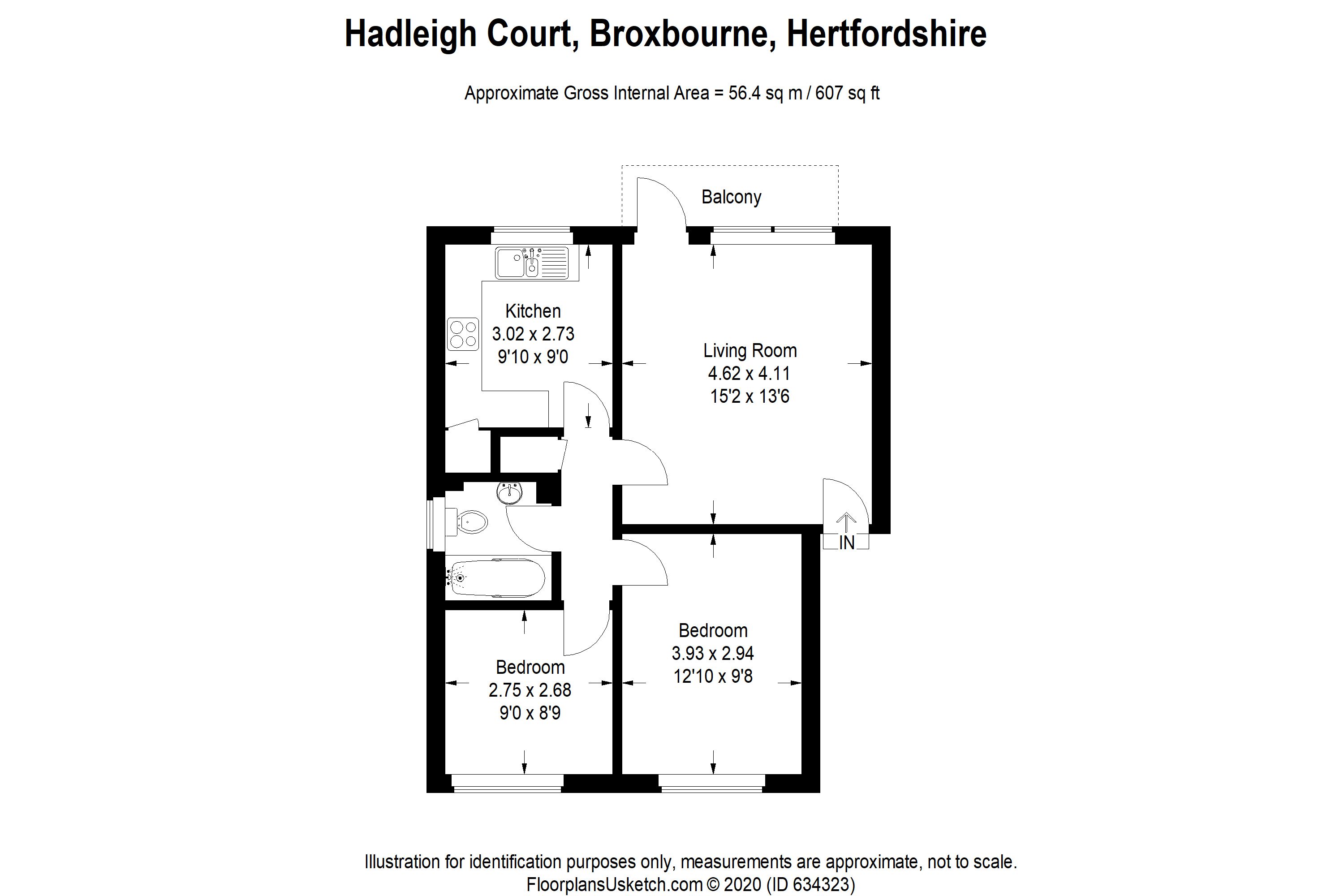 High Road, Broxbourne EN10, 2 bedroom flat for sale 57855623