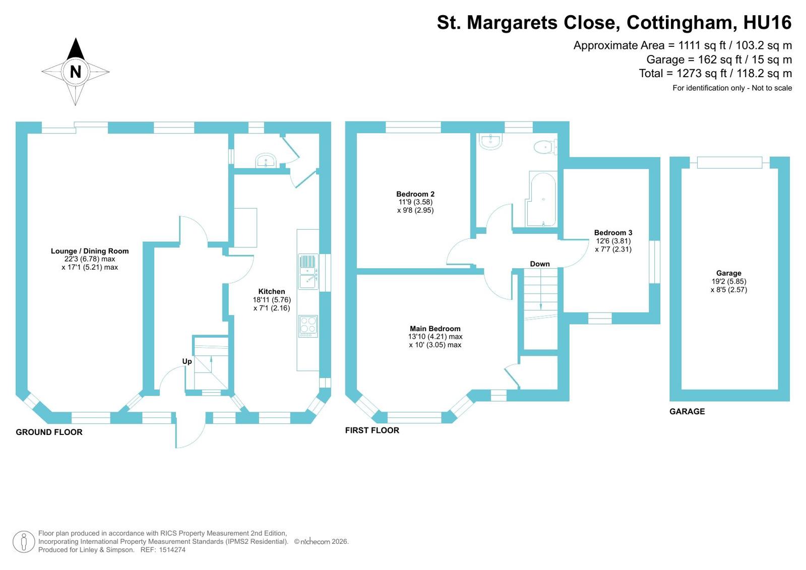 14, St. Margarets Close, Cottingham floorplan