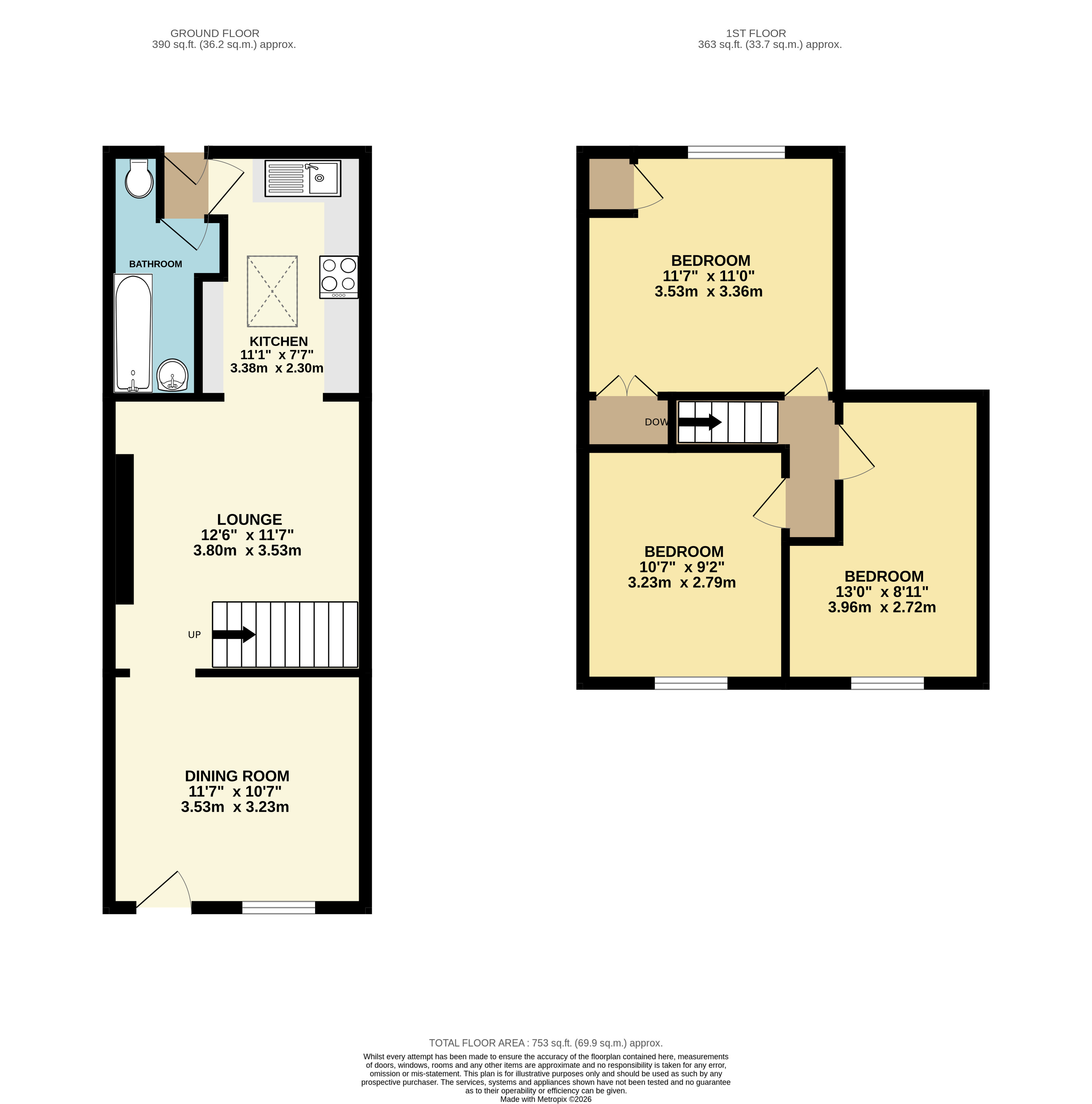5, Foundry Row, Redruth floorplan