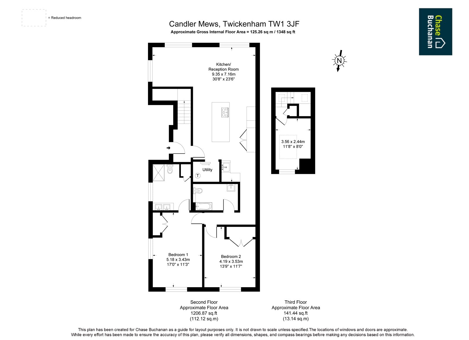 Flat 3, 34, Candler Mews, Twickenham floorplan