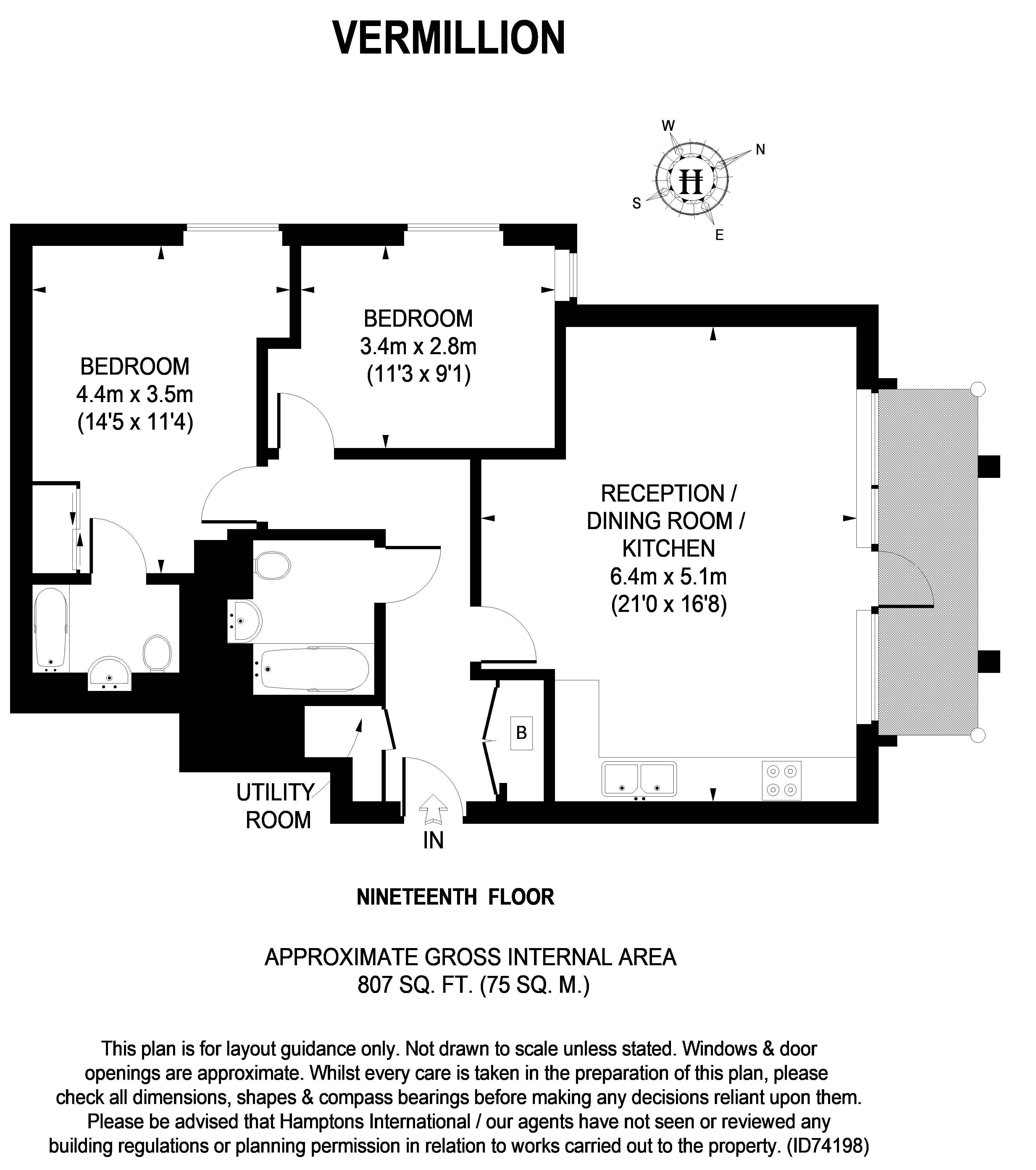 Flat 116 Vermilion, 30, Barking Road, London floorplan