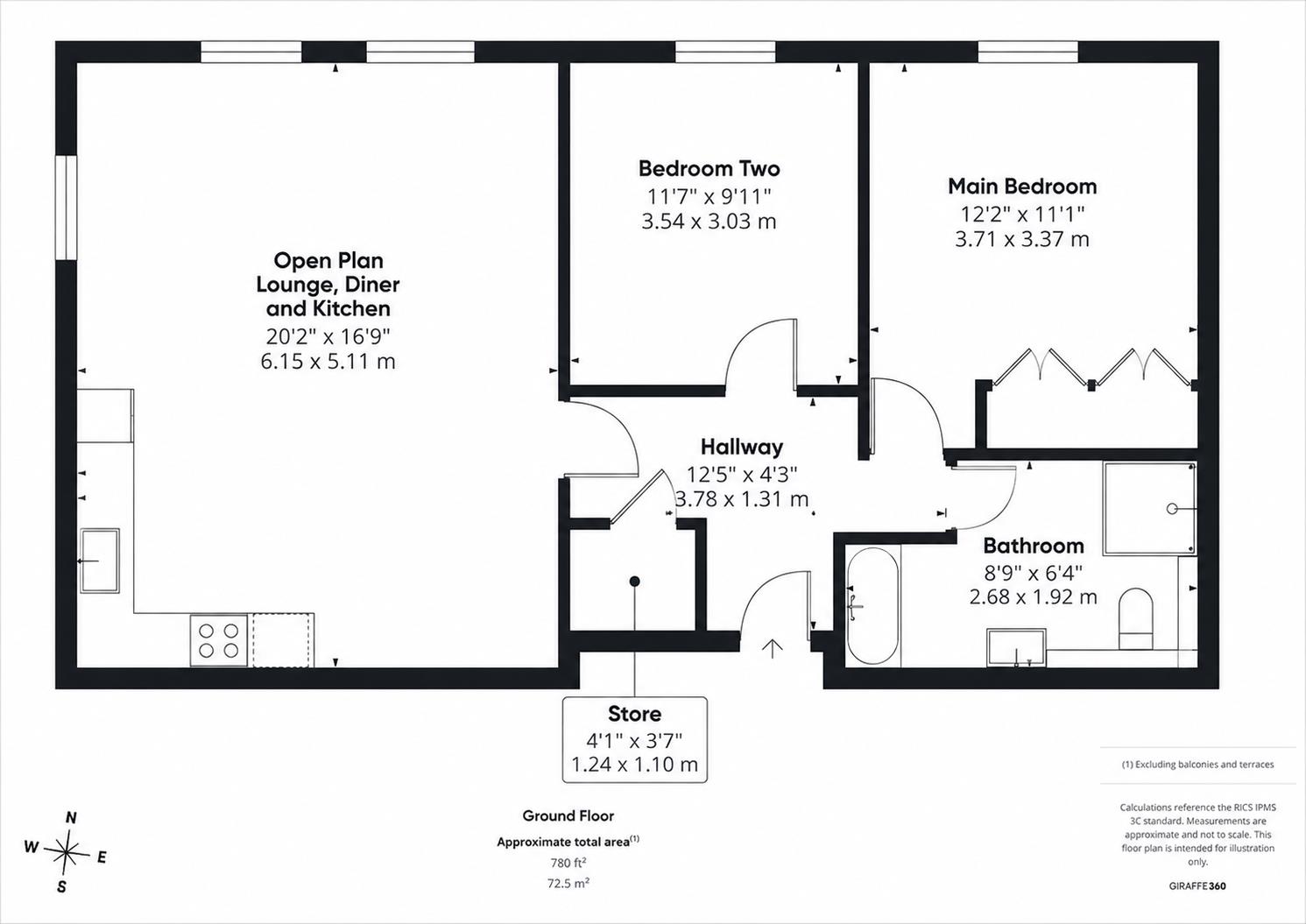 Flat 3, 17, Conquerors Way, Northampton floorplan