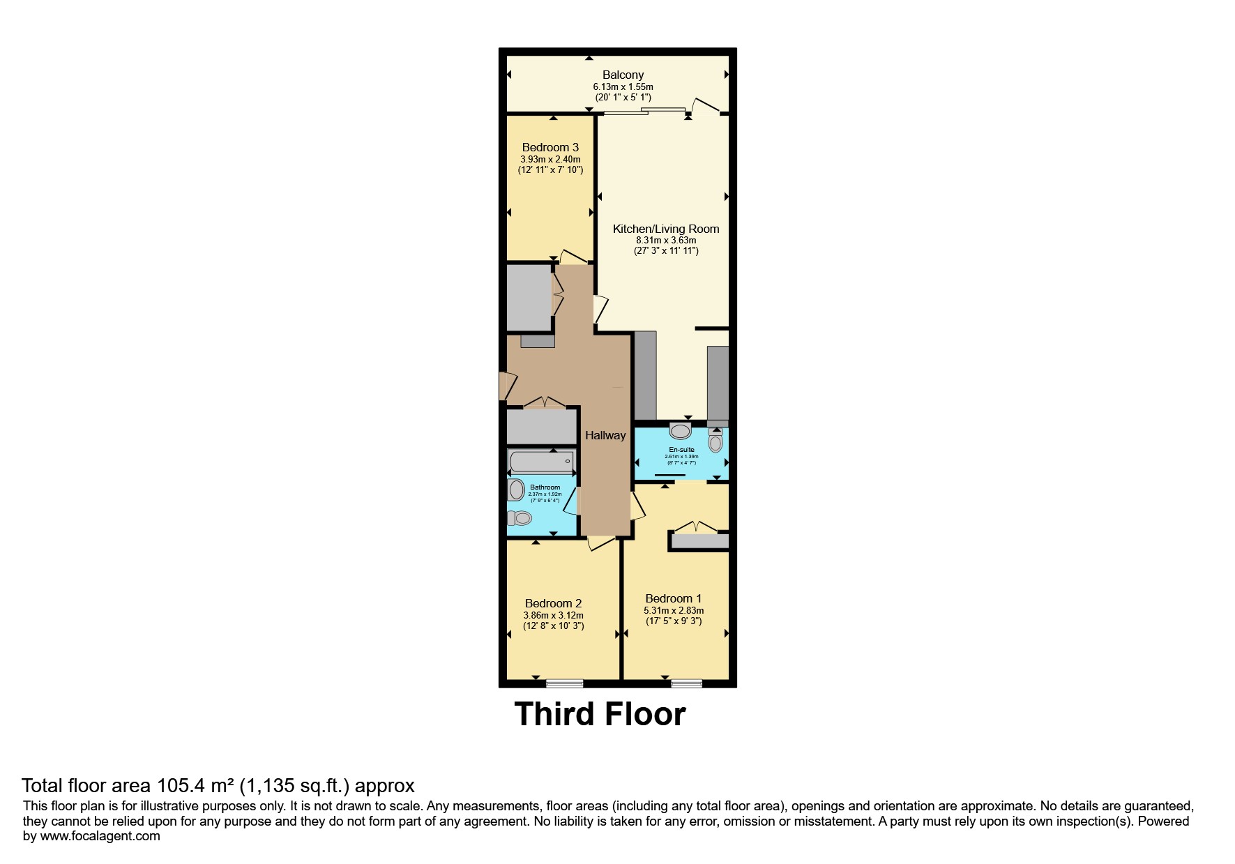 Flat 26, 3, Purbeck Gardens, London floorplan