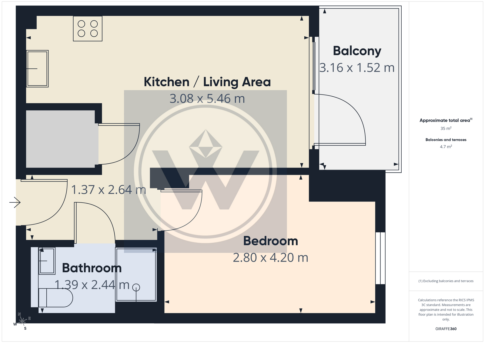 Flat 64, Mortise House, Hayes floorplan