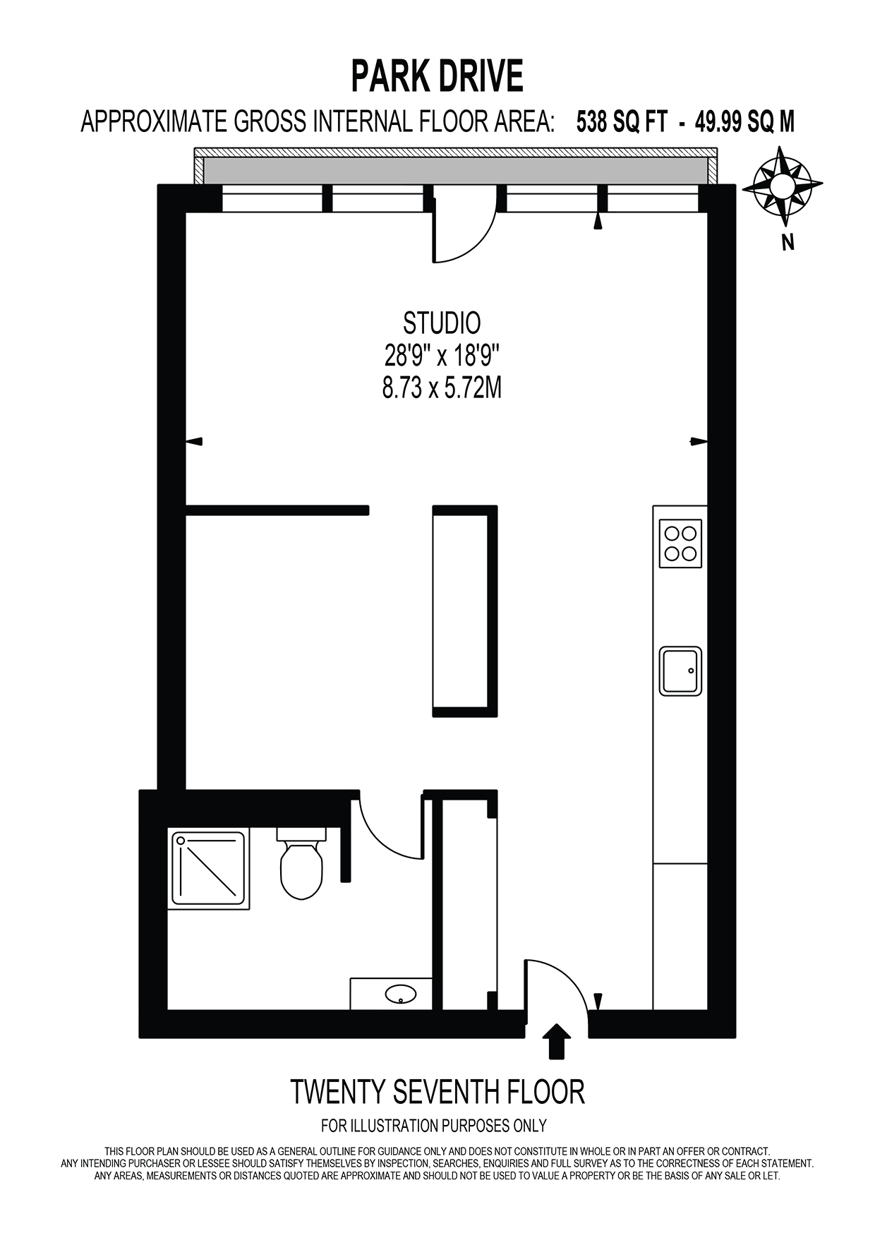 2701, 10, Park Drive, London floorplan