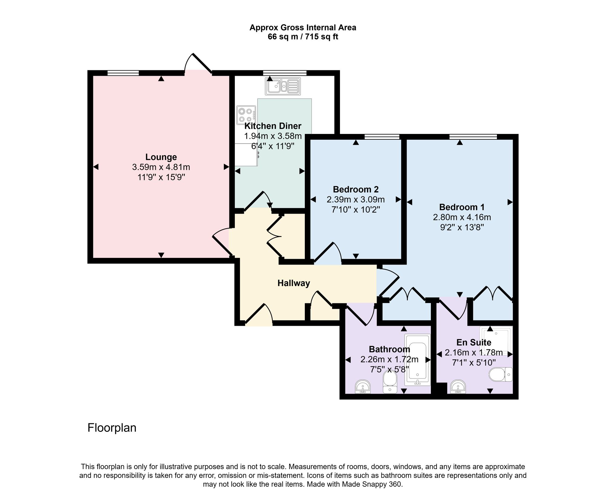 Flat 5, The Watergardens Elrington Road, Woodford Green floorplan
