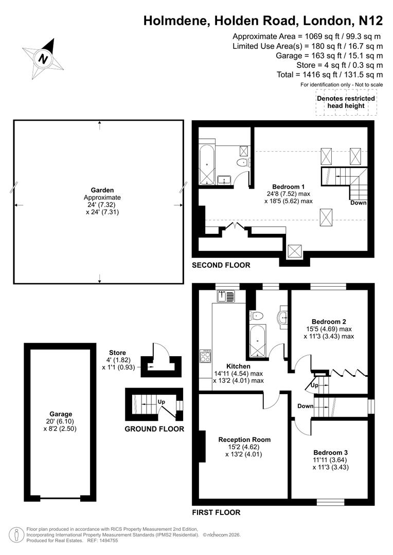 6 Holmdene, Holden Road, Woodside Park floorplan