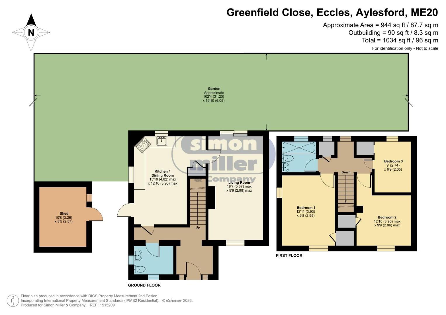 17, Greenfield Close, Aylesford floorplan