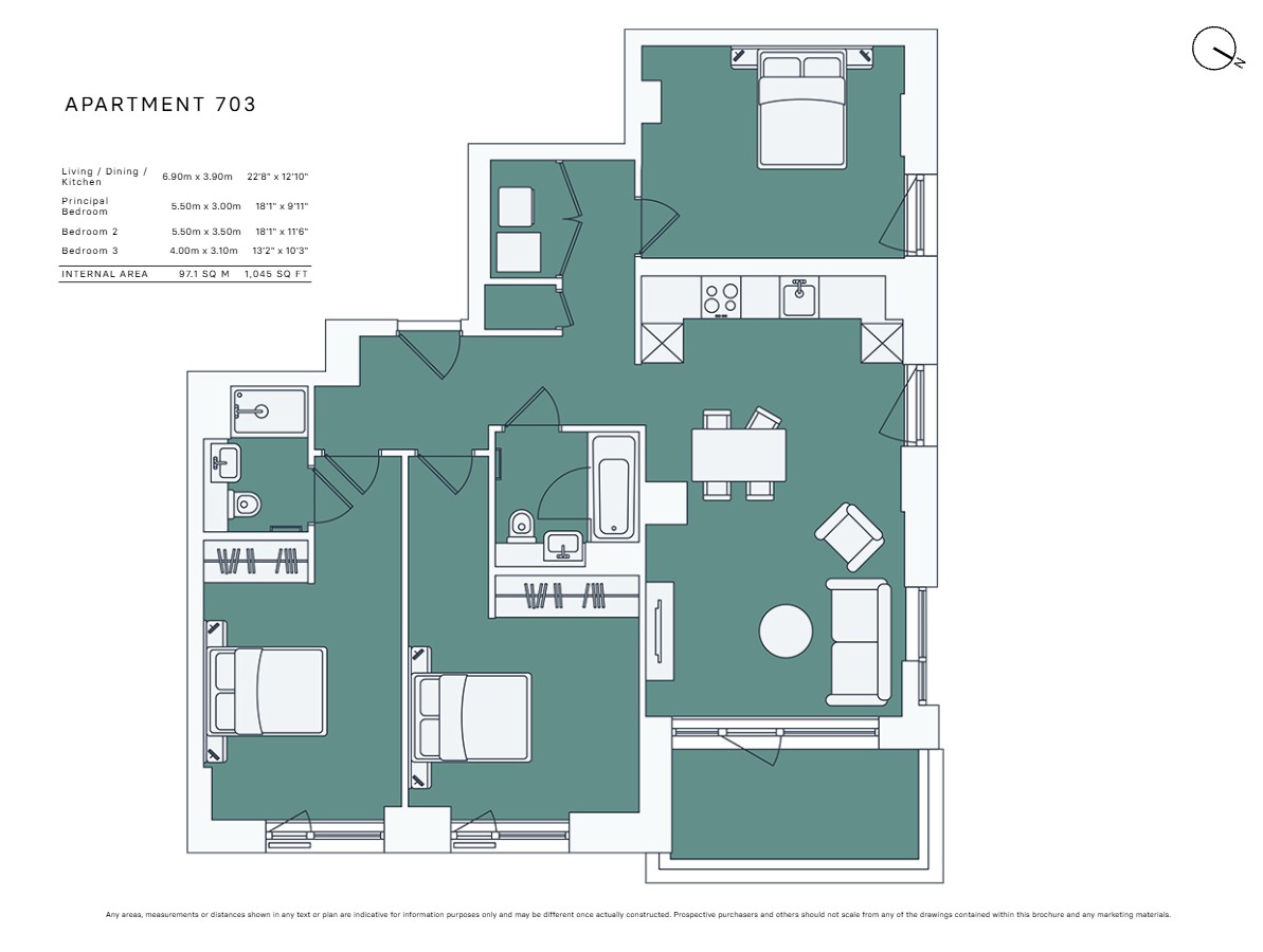 702,, The Ellery, 108 West Cromwell Road floorplan