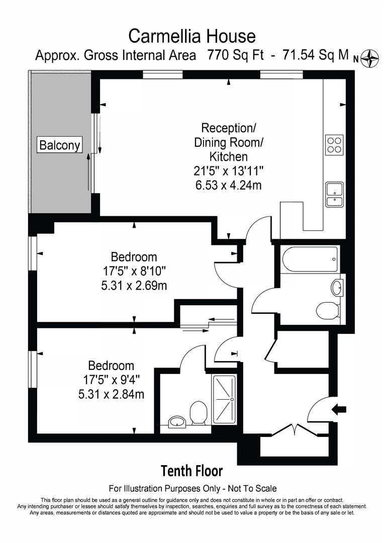 Flat 57, Carmelia House, 3, Aerodrome Road, London floorplan