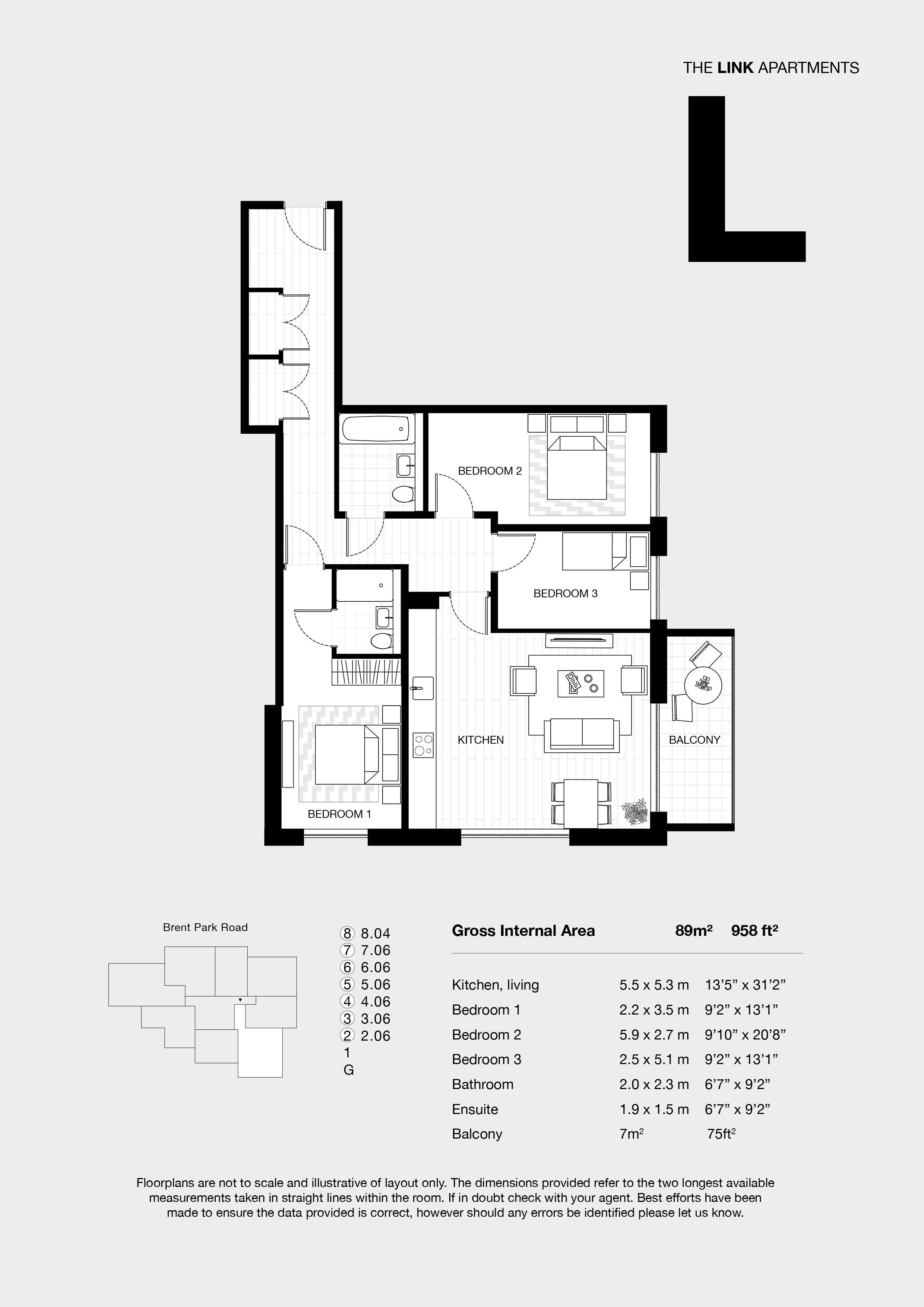 The Link Apartments, Plot 6.06 The Link Apts Brent Park Road, London floorplan