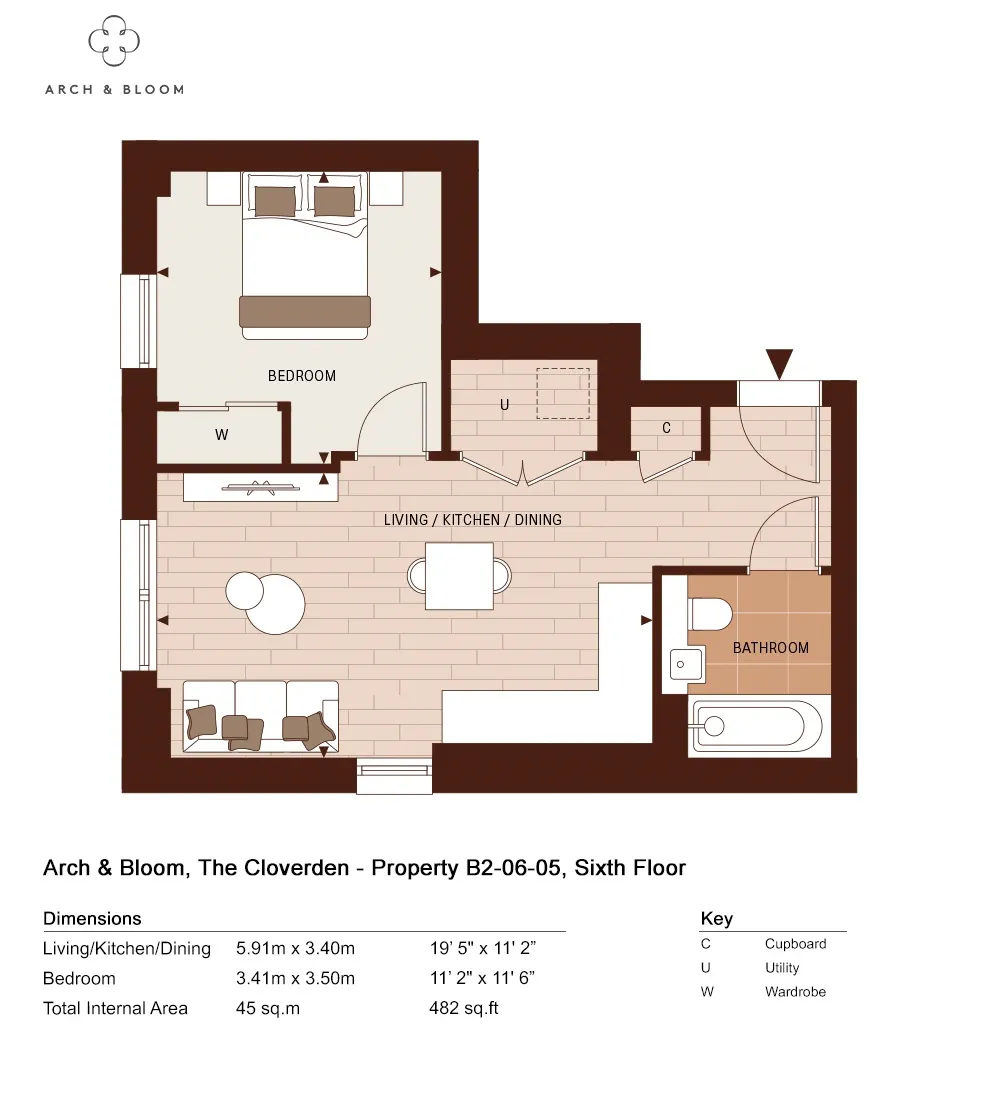 Arch & Bloom, Arch & Bloom, 2 St Saviours View, Surrey, Guildford floorplan