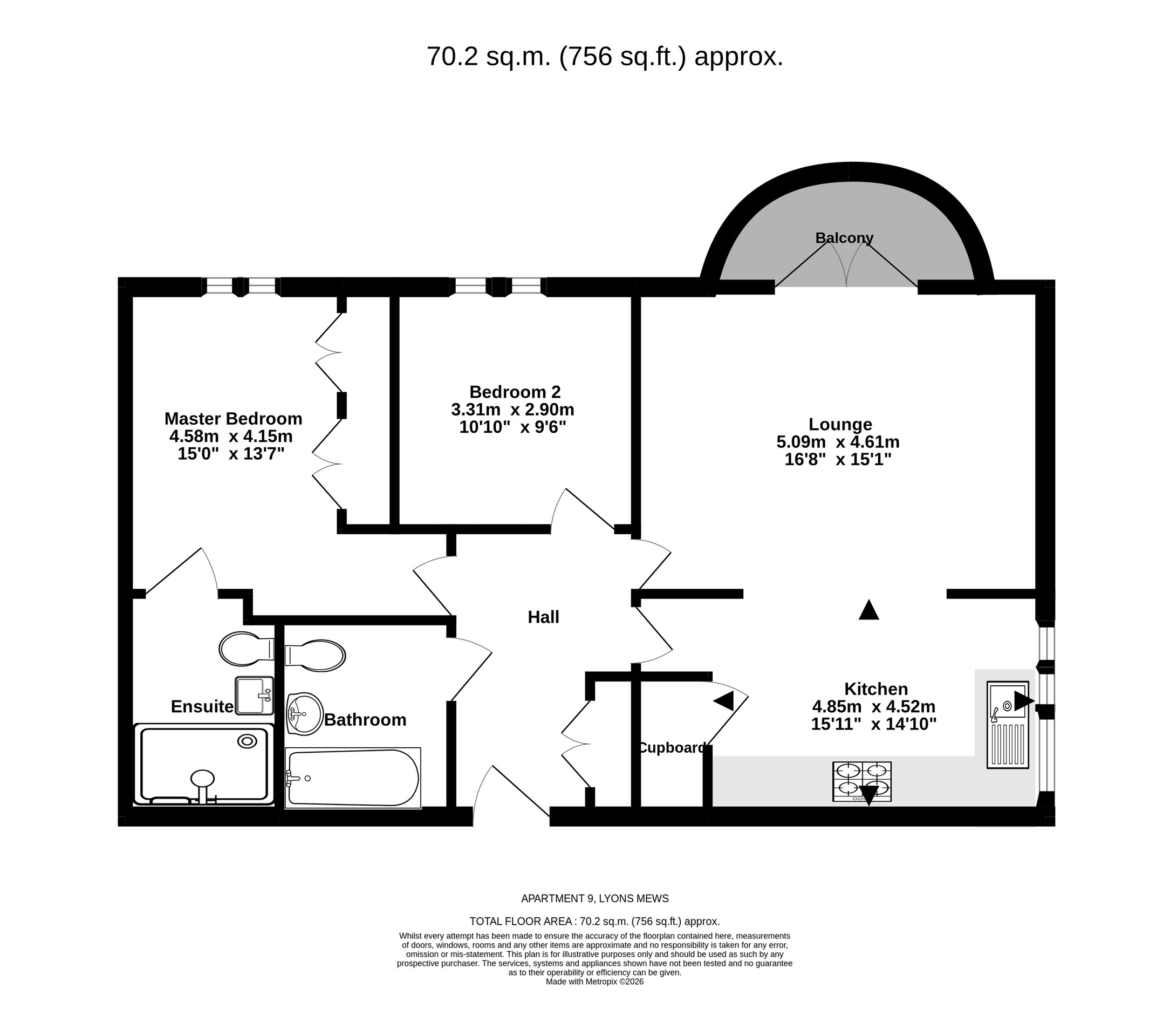 Apartment 9, Bristol floorplan