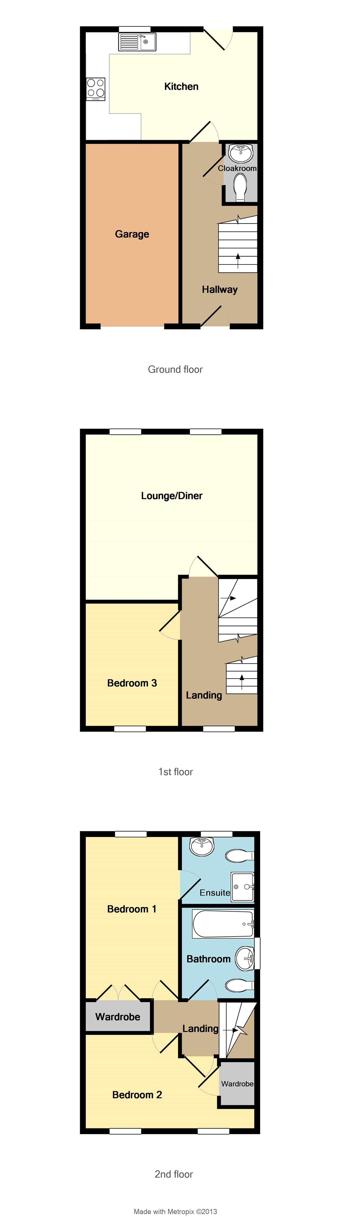 3 Bedrooms Town house to rent in Bradley Drive, Grantham NG31