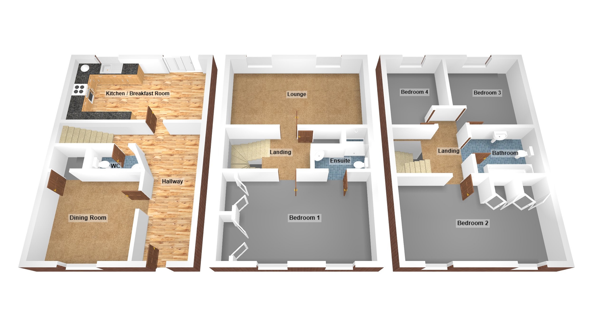 Longacres, Brackla, Bridgend County. CF31, 4 bedroom terraced house for