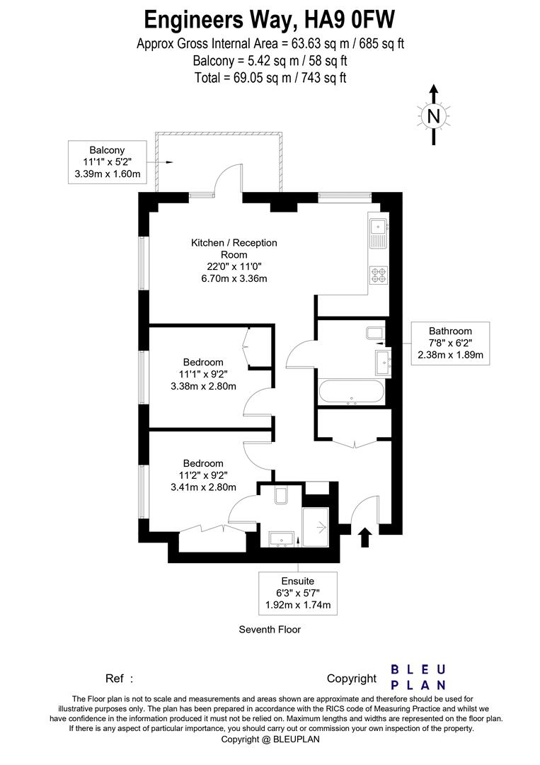 Flat 55, Cedar House, Engineers Way, Middlesex floorplan