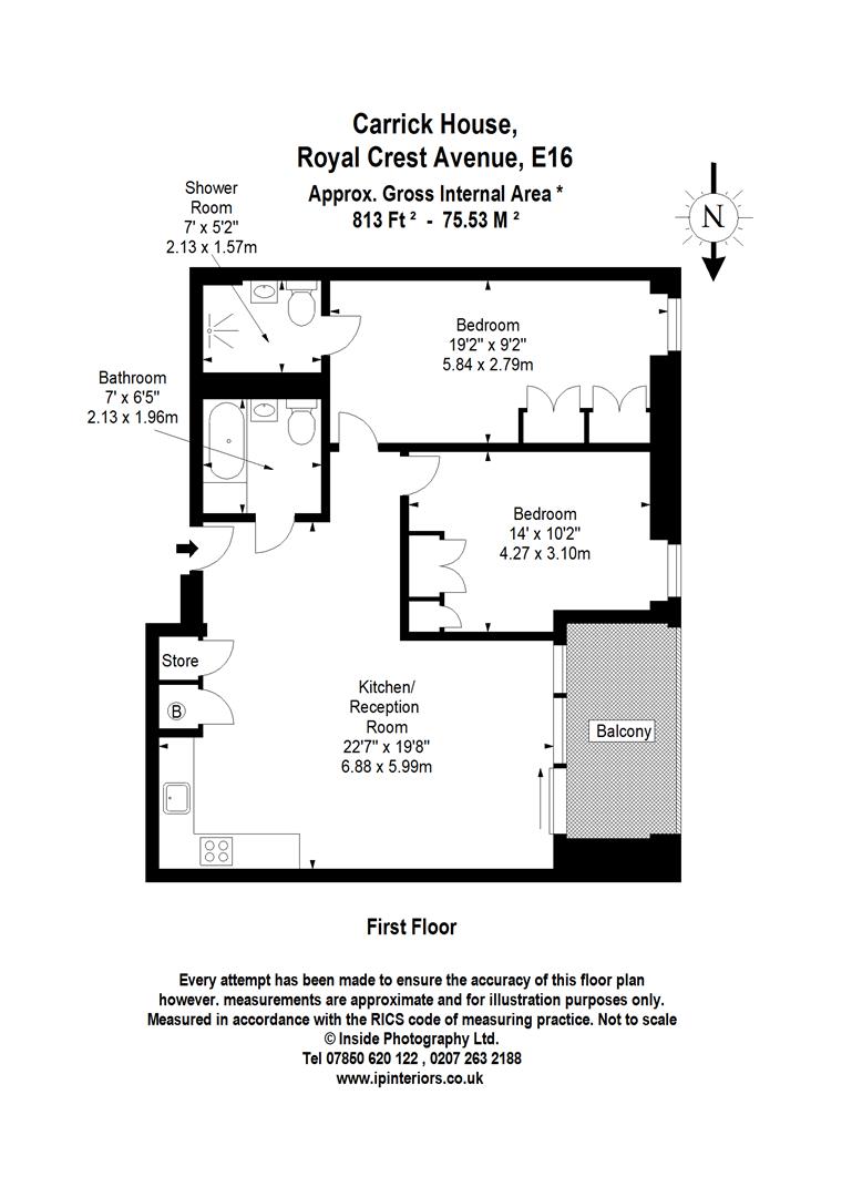 48 Carrick House, 27 Royal Crest Avenue, London floorplan