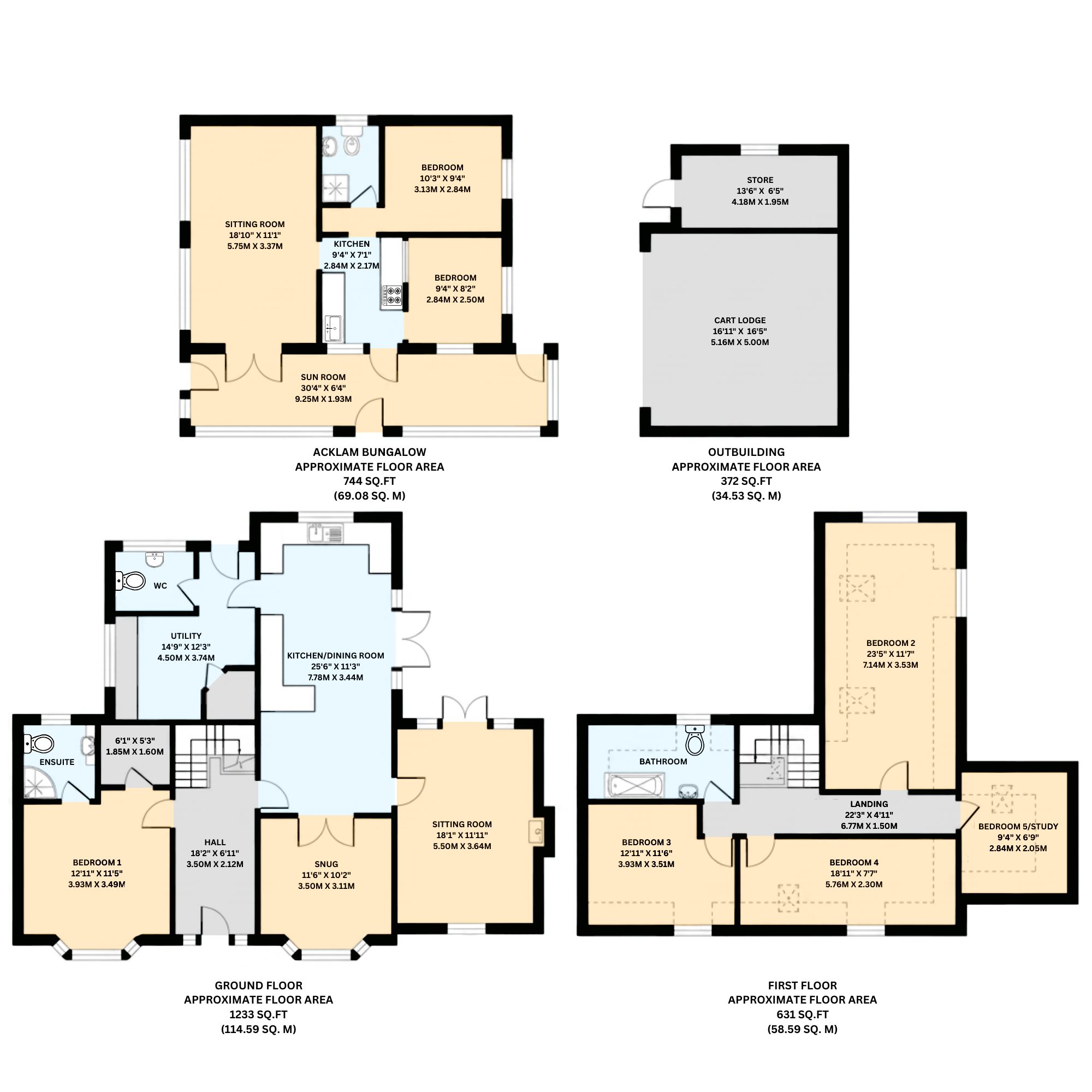 Manor Cottage & Acklam Bungalow, Whatfield Road, Ipswich floorplan