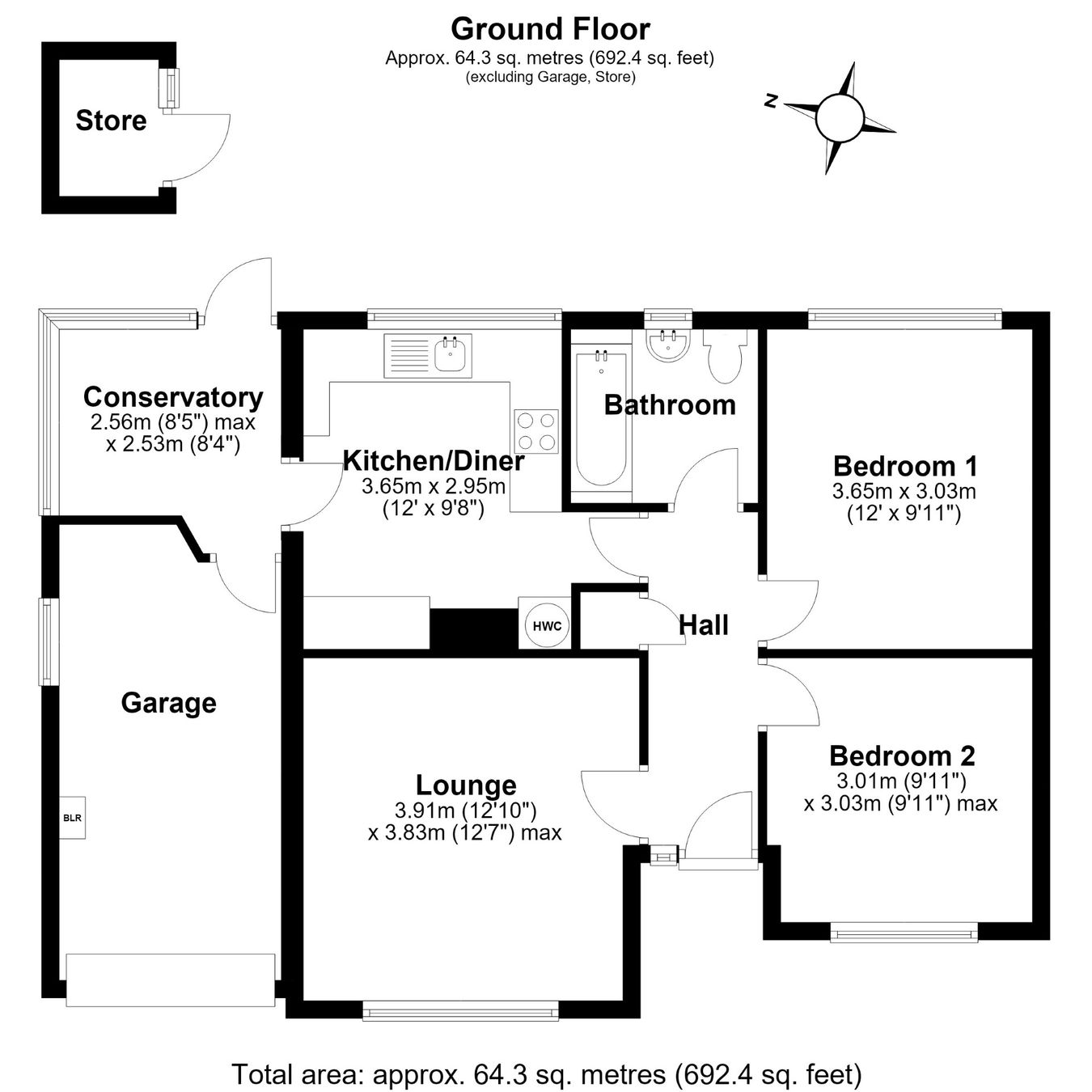 44, Longmead, Letchworth Garden City floorplan