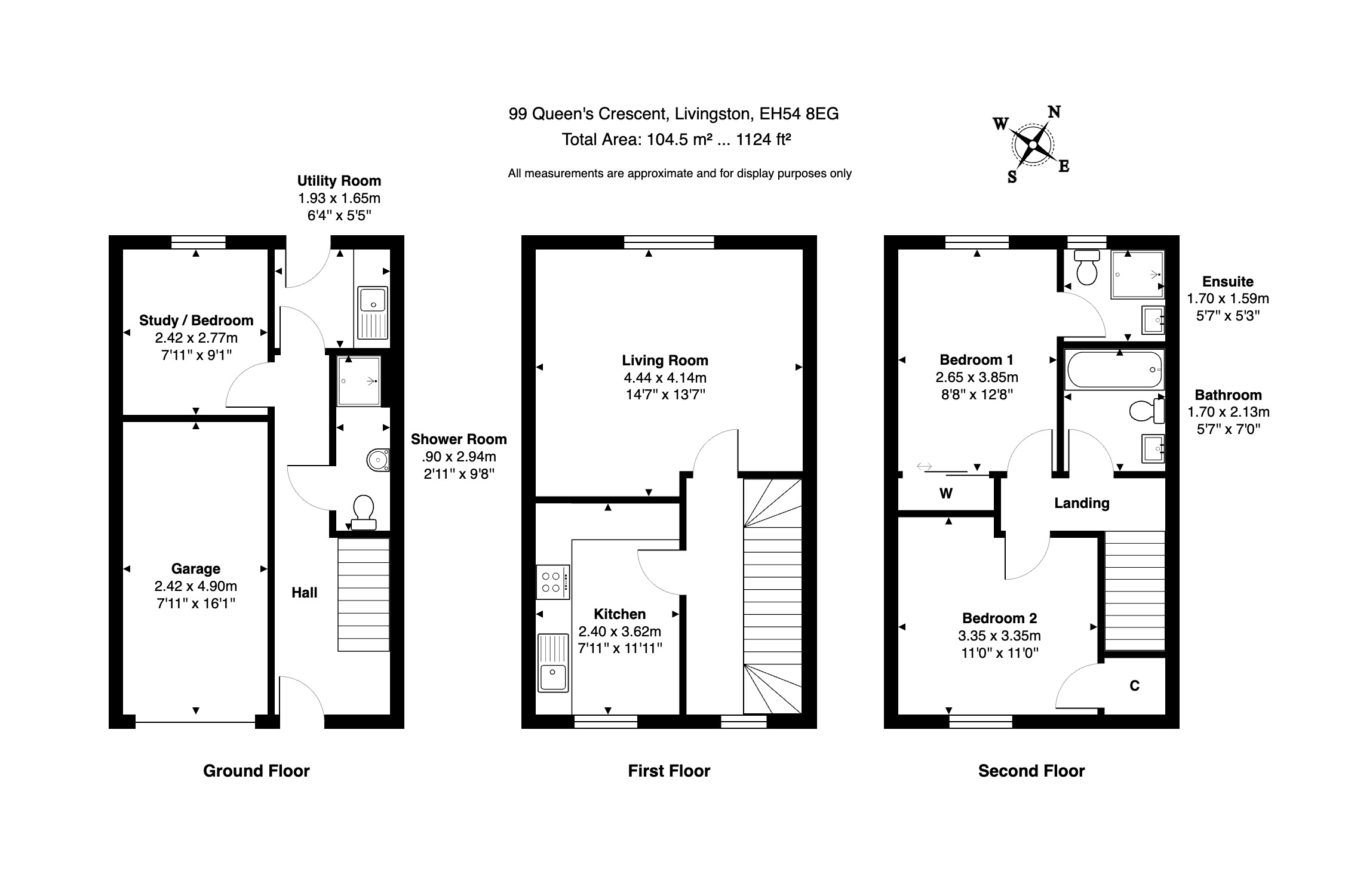 Queens Crescent, Livingston EH54, 3 bedroom town house for sale
