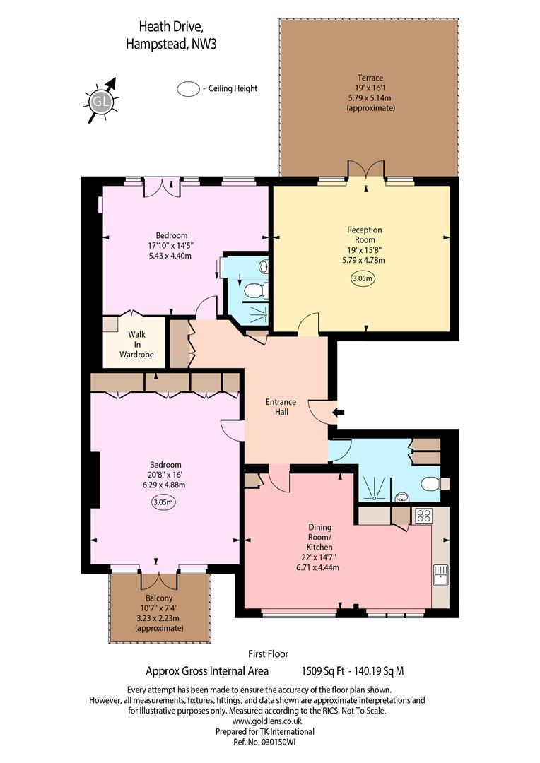 First Floor Flat, 17, Heath Drive, Hampstead floorplan