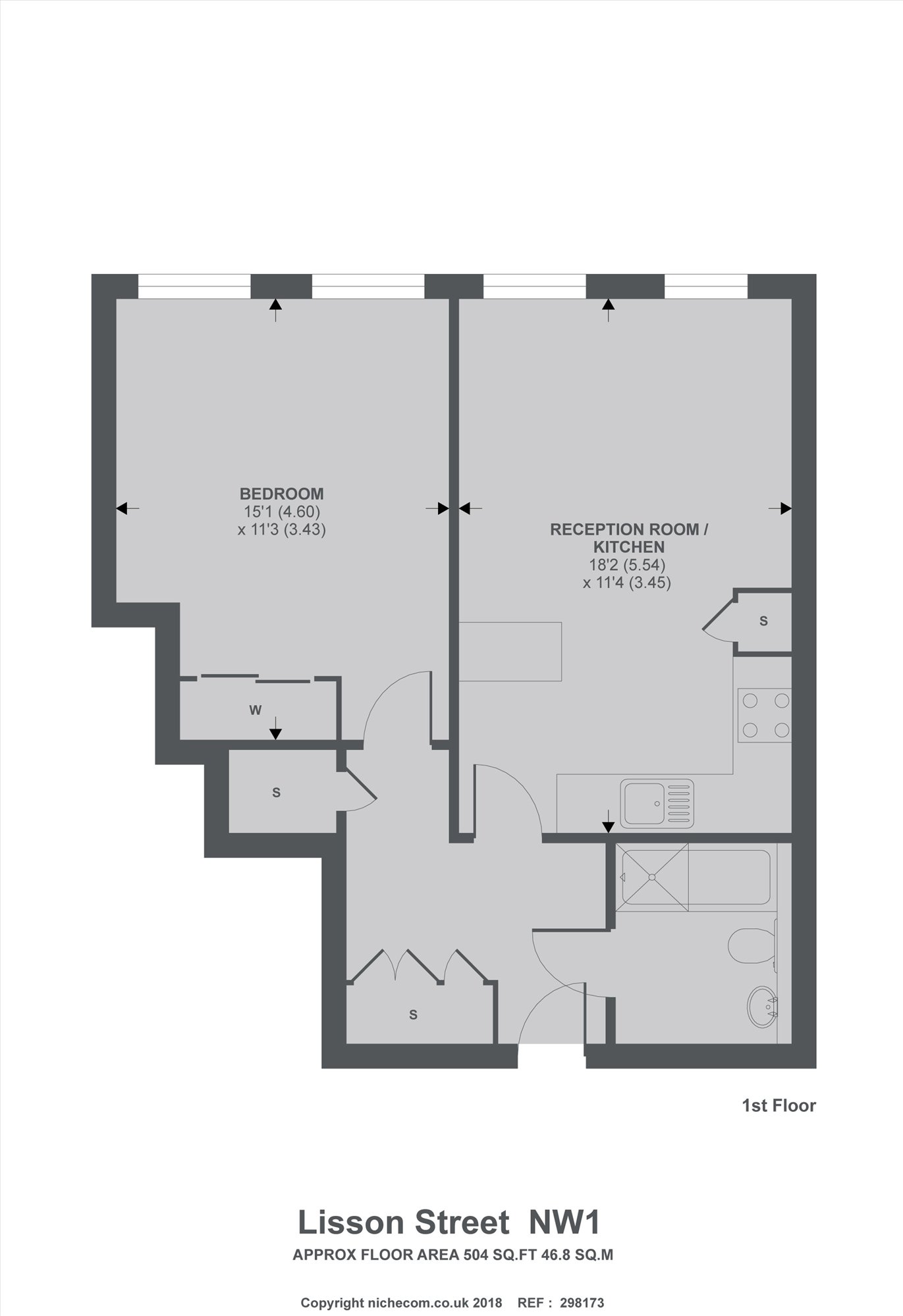 Flat 1, 69, Lisson Street, London floorplan