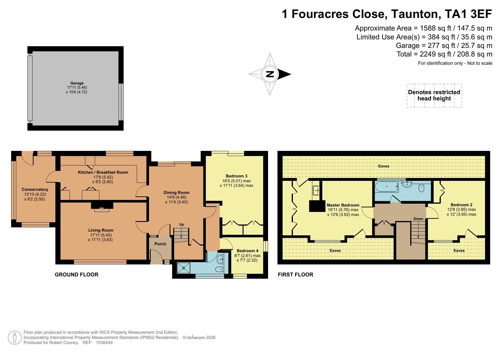 1 Fouracres Close, Taunton floorplan