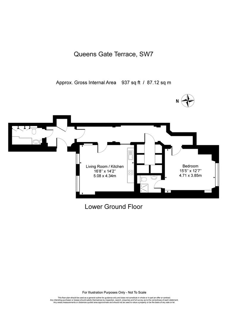 1, 15, Queens Gate Terrace, London, Royal Borough of Kensington and Chelsea floorplan