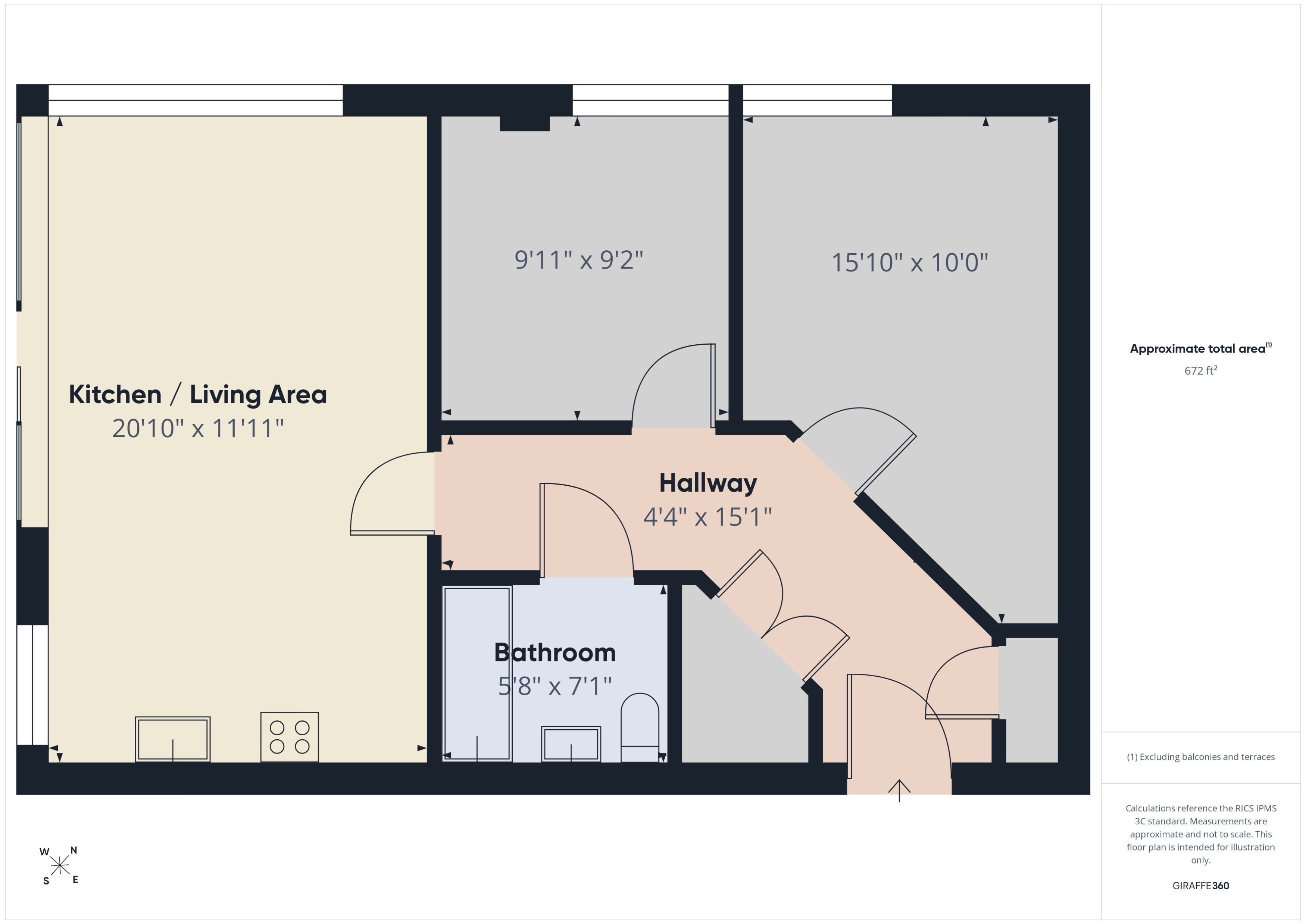 312, 12, Fleet Street, Birmingham floorplan