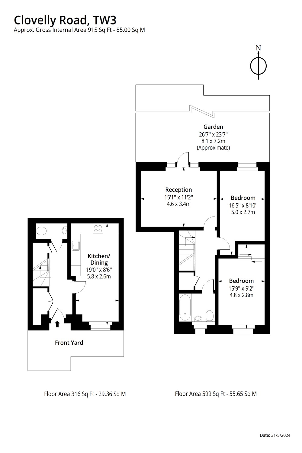 64, Clovelly Road, Hounslow floorplan
