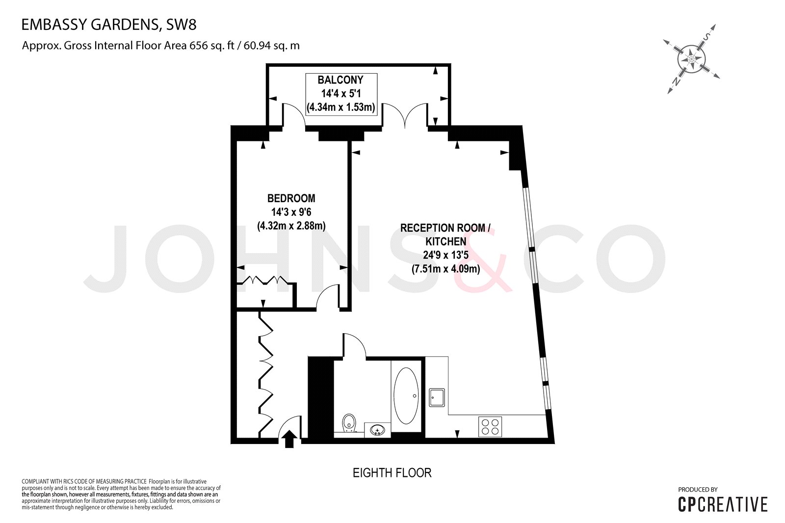 1 Bedrooms Flat to rent in Ambassador Building, Embassy Gardens, Nine Elms SW11