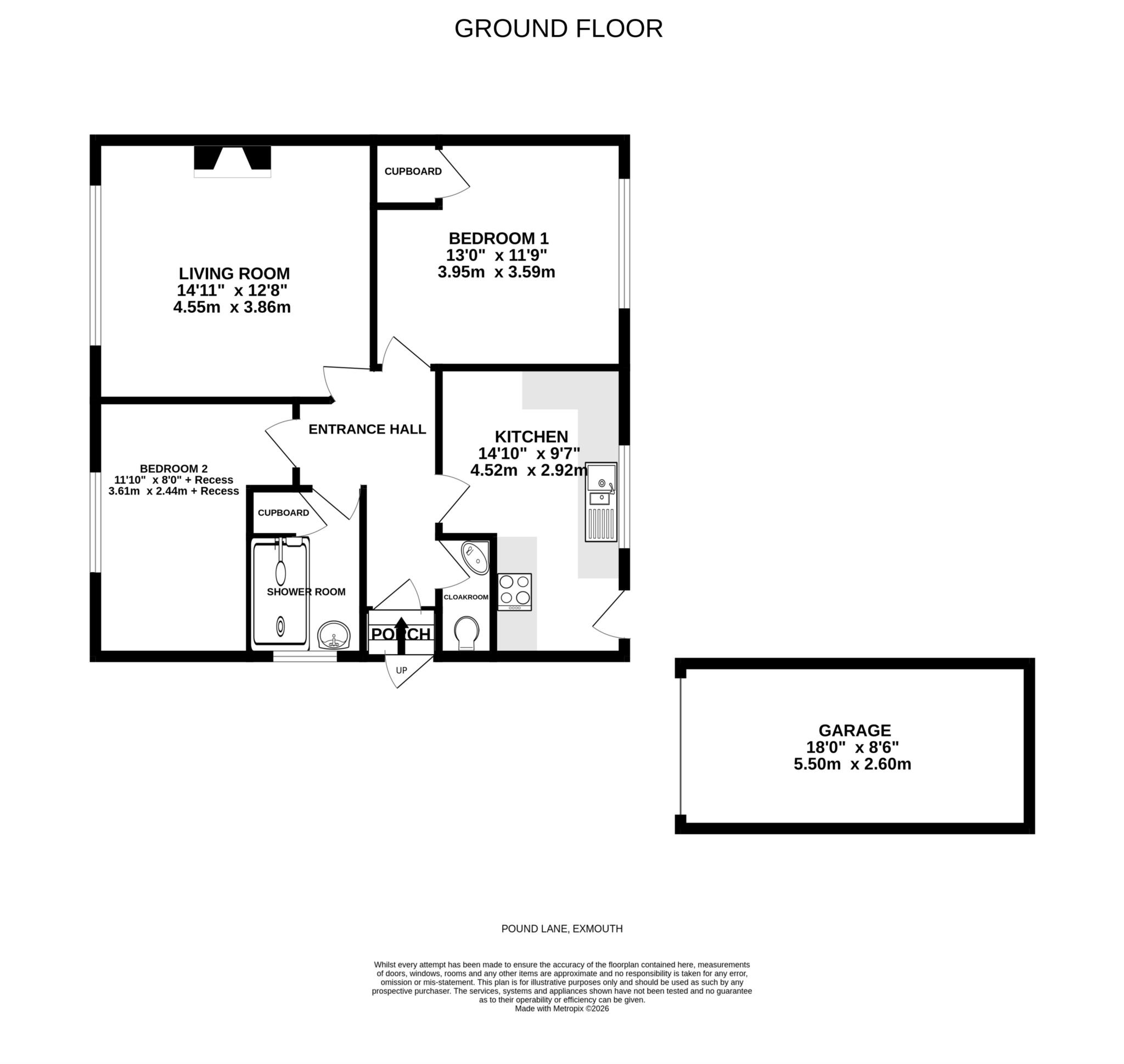 136, Pound Lane, Exmouth floorplan
