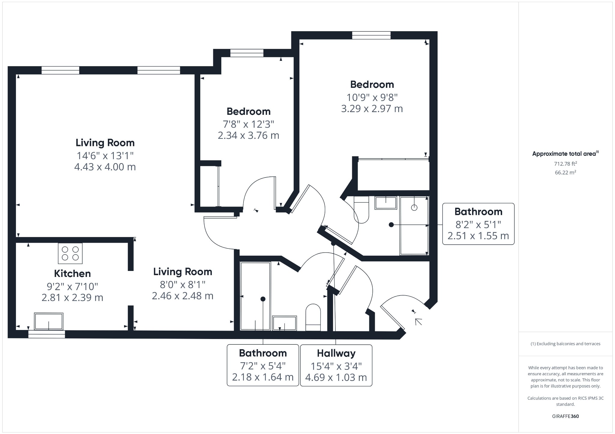 Flat 12, Bloomsbury Mansions, Bromley floorplan