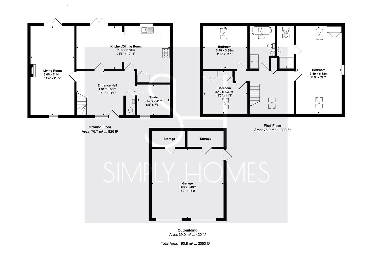 1 Clementsbury, Brickendon Lane, Brickendon floorplan