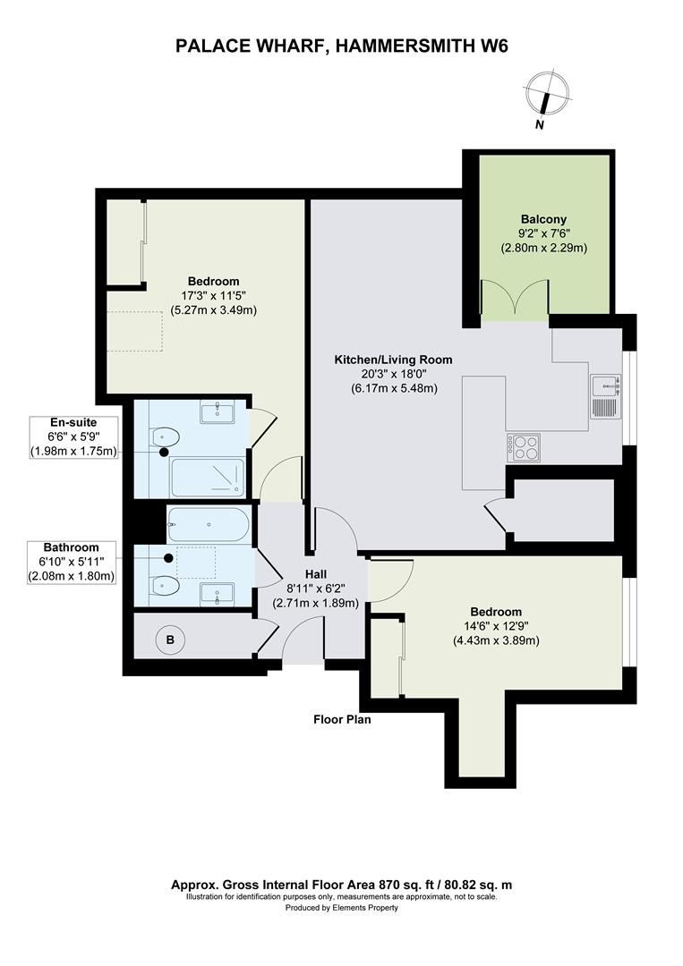 Cambridge Penthouse A, Palace Wharf, Hammersmith floorplan