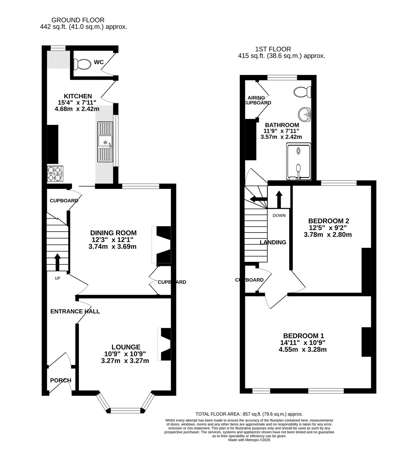 12, Oxford Street, Abergavenny floorplan