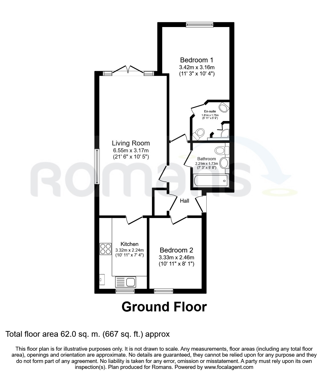 Winchester Road, Waltham, Southampton SO32, 2 bedroom flat to