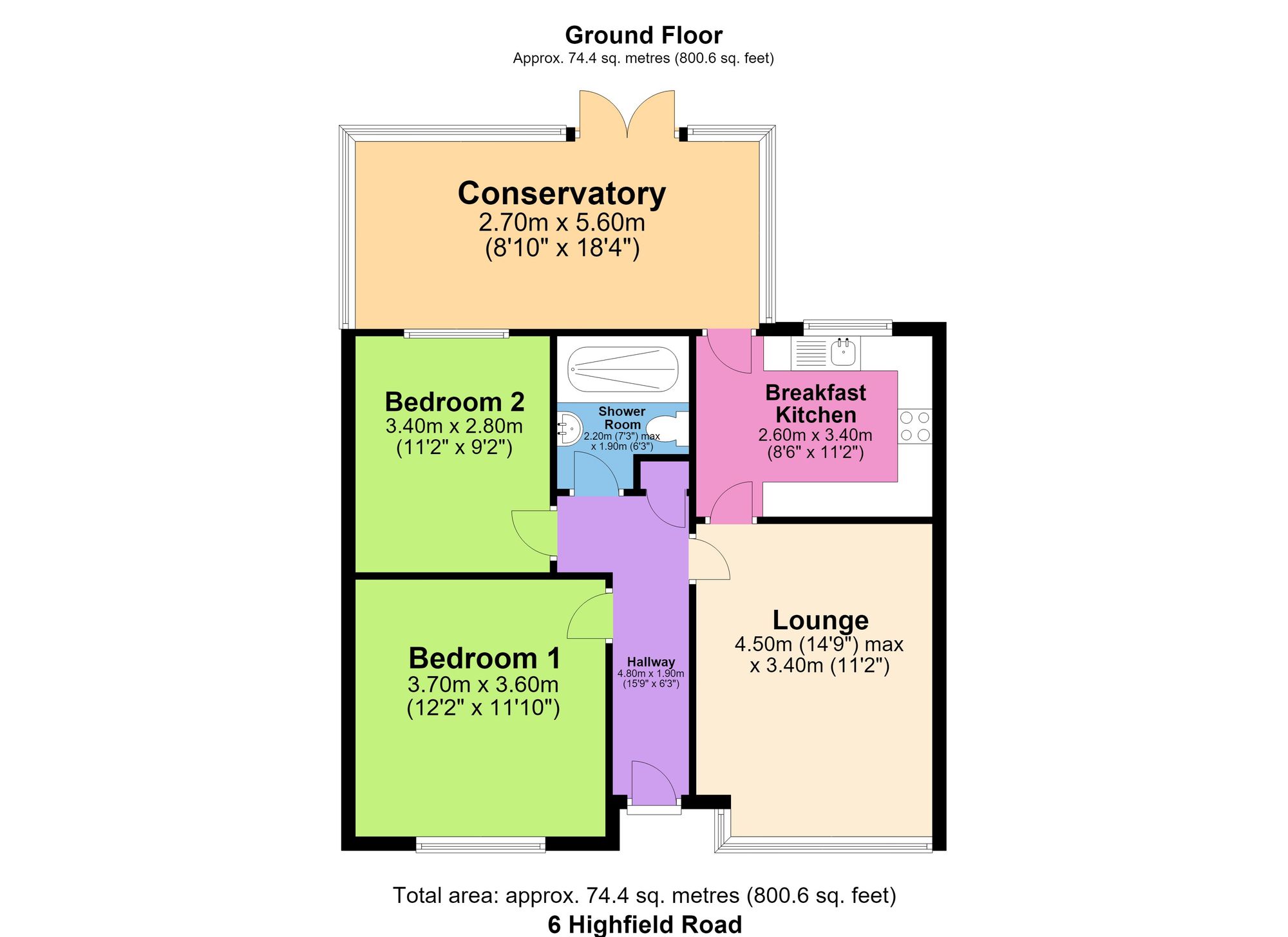 6 Highfield Road, Chesterfield floorplan