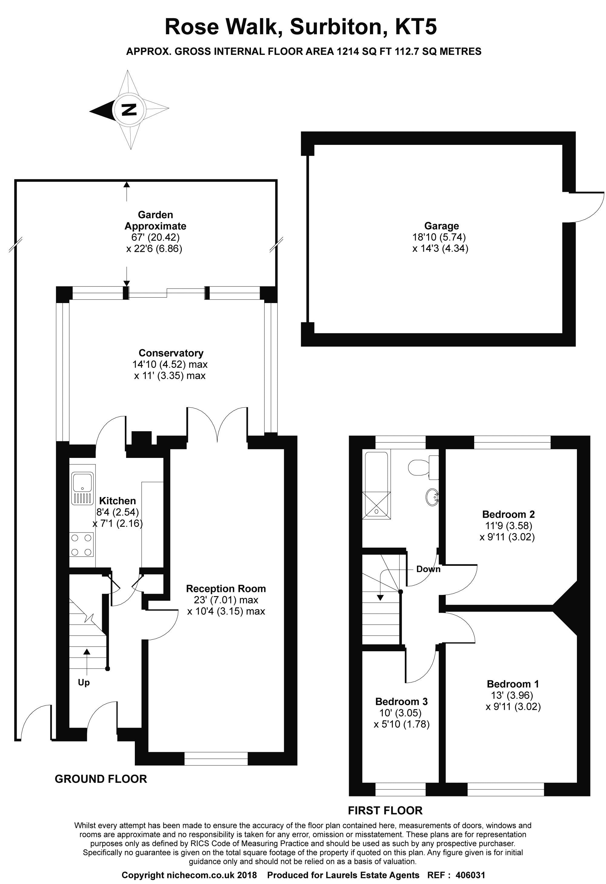 3 Bedrooms Terraced house for sale in Rose Walk, Berrylands, Surbiton KT5