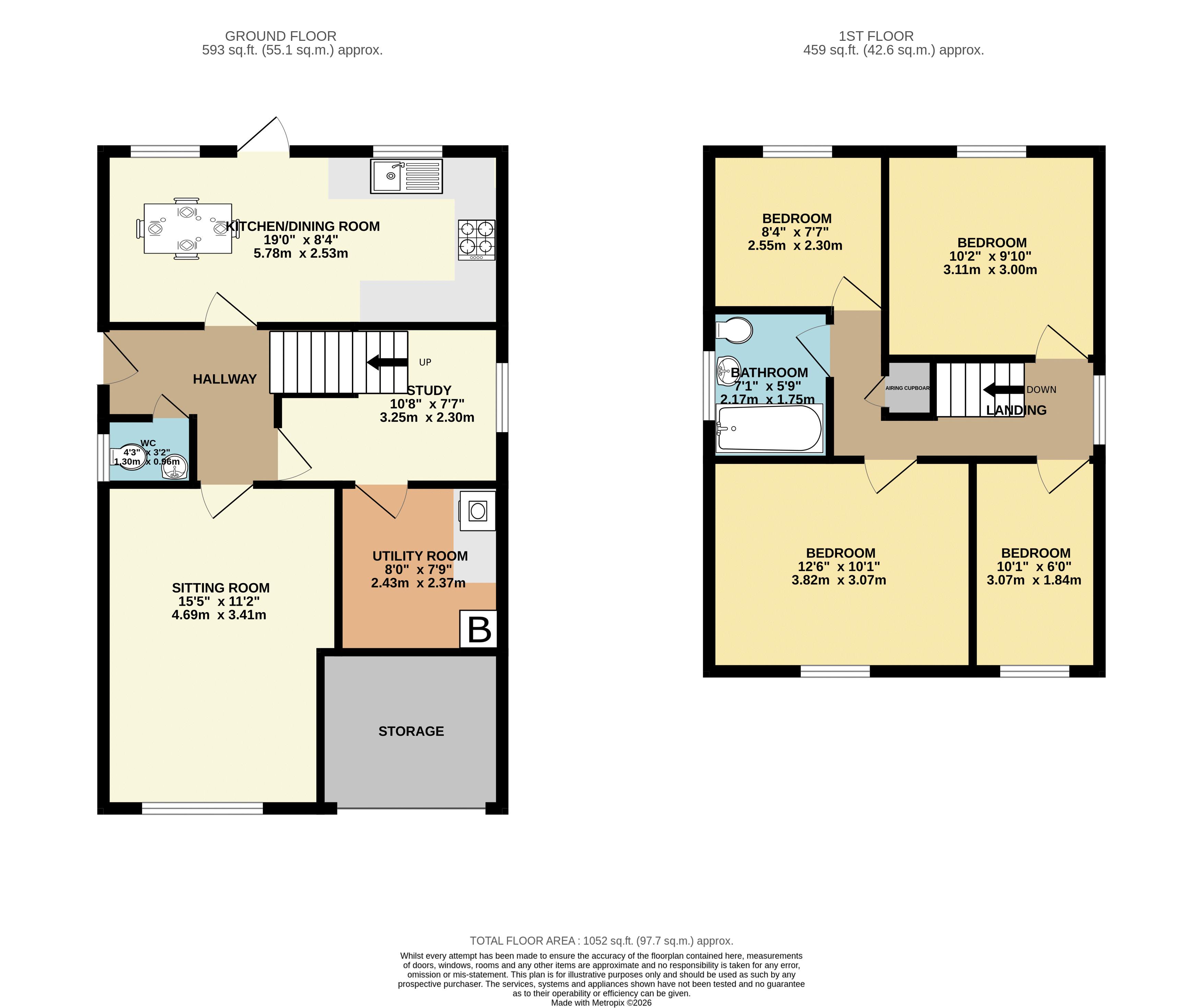 9, Quantock Close, Hereford floorplan