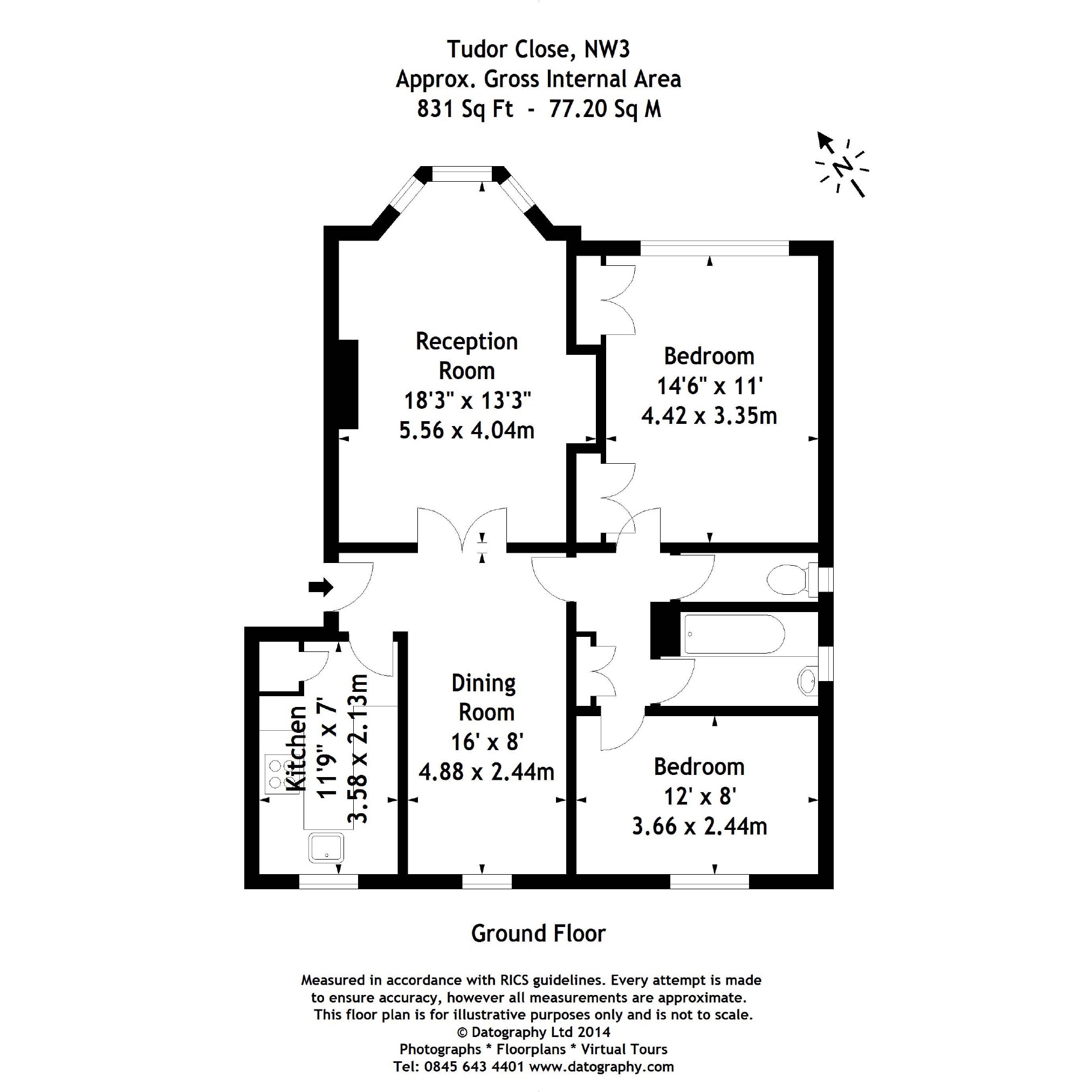 2 Bedrooms Flat to rent in Tudor Close, Belsize Park, London NW3