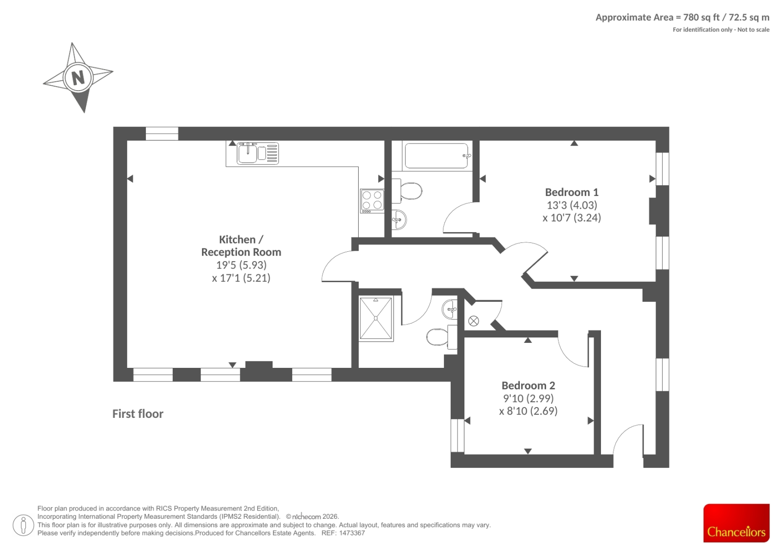 Flat B 1-3 The Broadway,, Flat B 1-3 The Broadway, Newbury floorplan