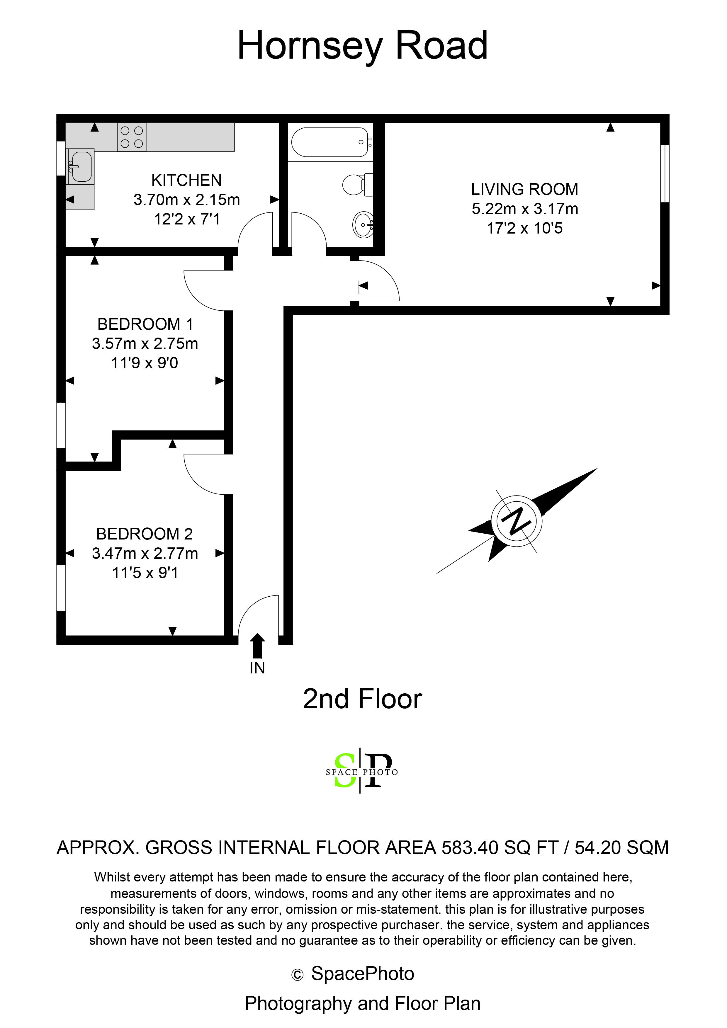 2 Bedrooms Flat to rent in Hornsey Road, London N7