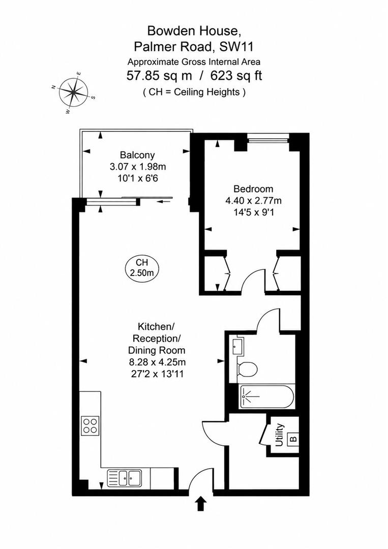 Apartment 9, 9, Bowden House, Palmer Road, London floorplan