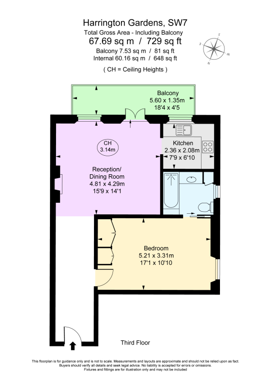 9, 75, Harrington Gardens, London floorplan