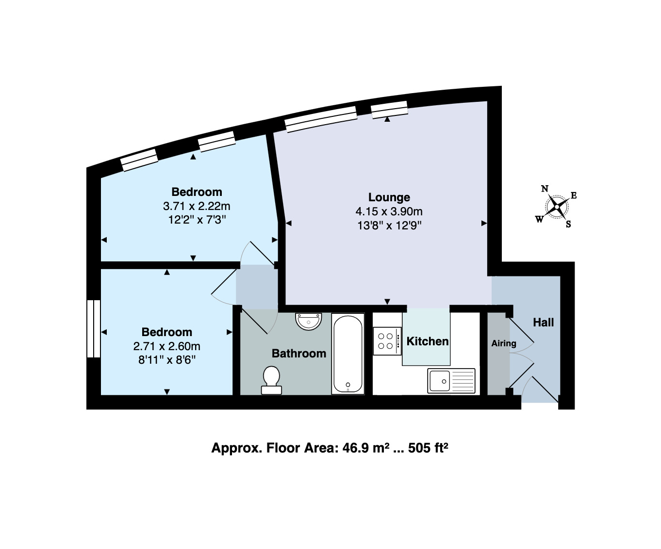 Flat 2 Richmond Court, Richmond Place, Dawlish floorplan