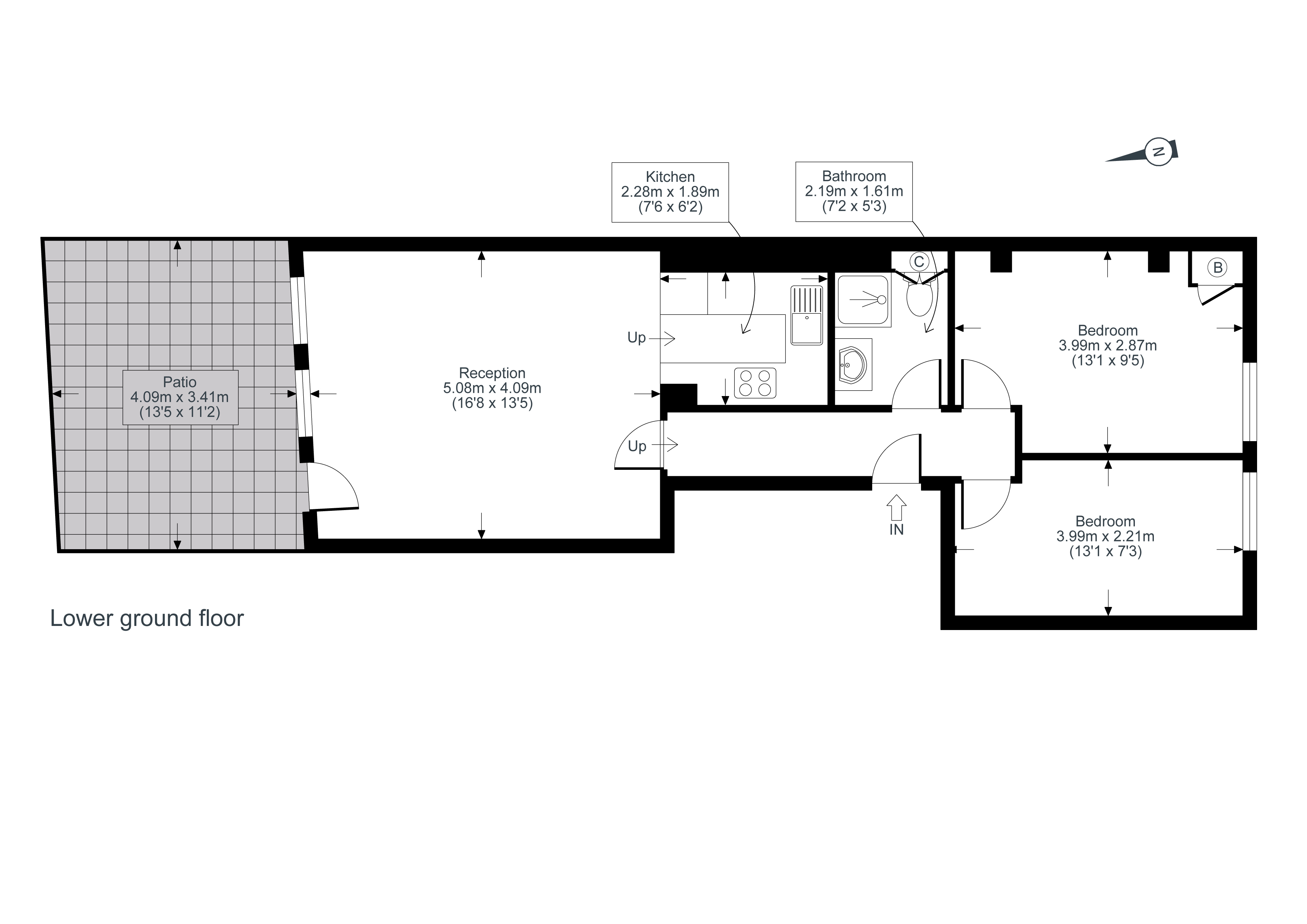 2 Bedrooms Flat to rent in Bridgeman Road, London N1